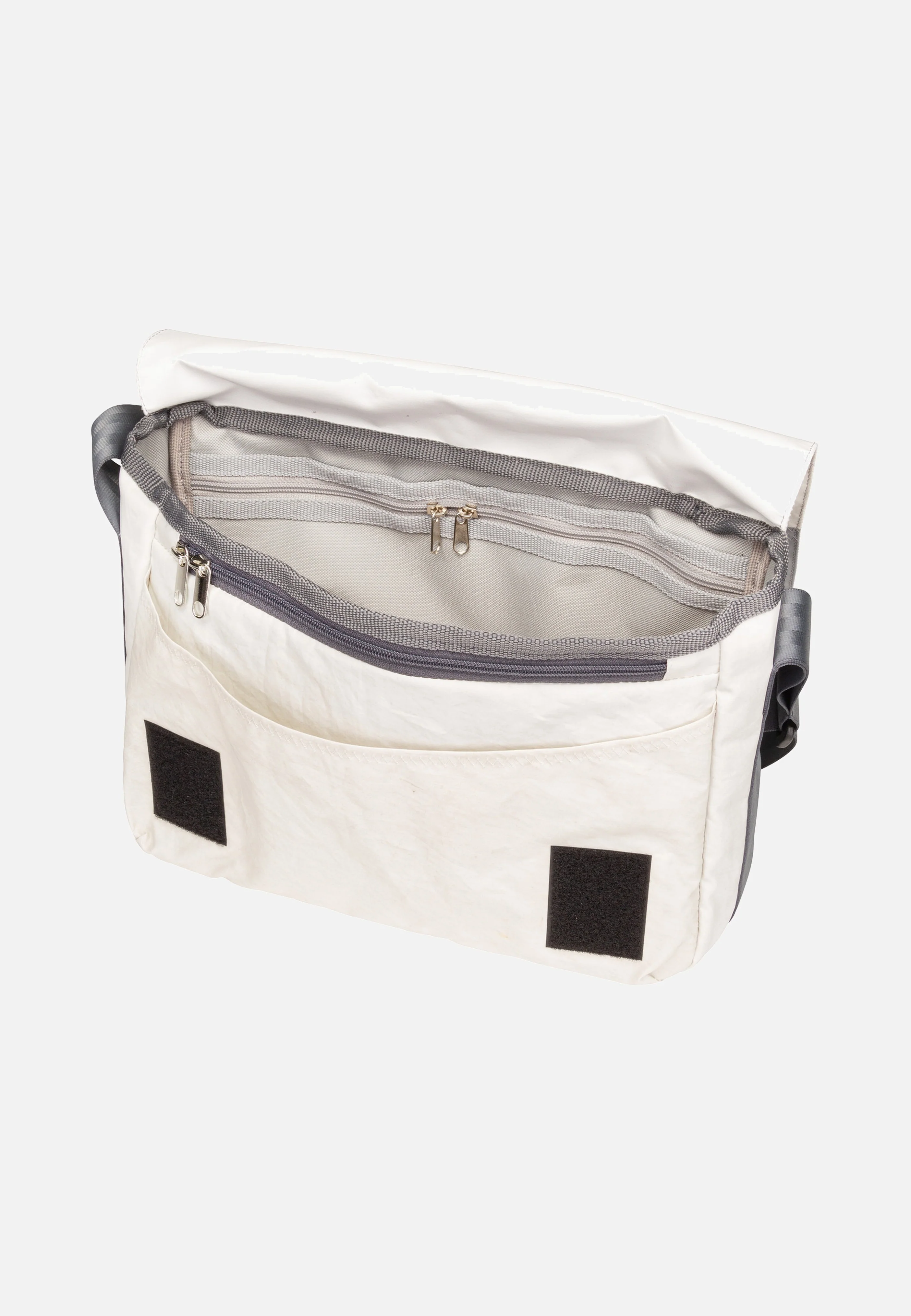 Barkasse Mini Weiß/Balken Hellgrau/Segelboot - Messenger Bag - Image 4