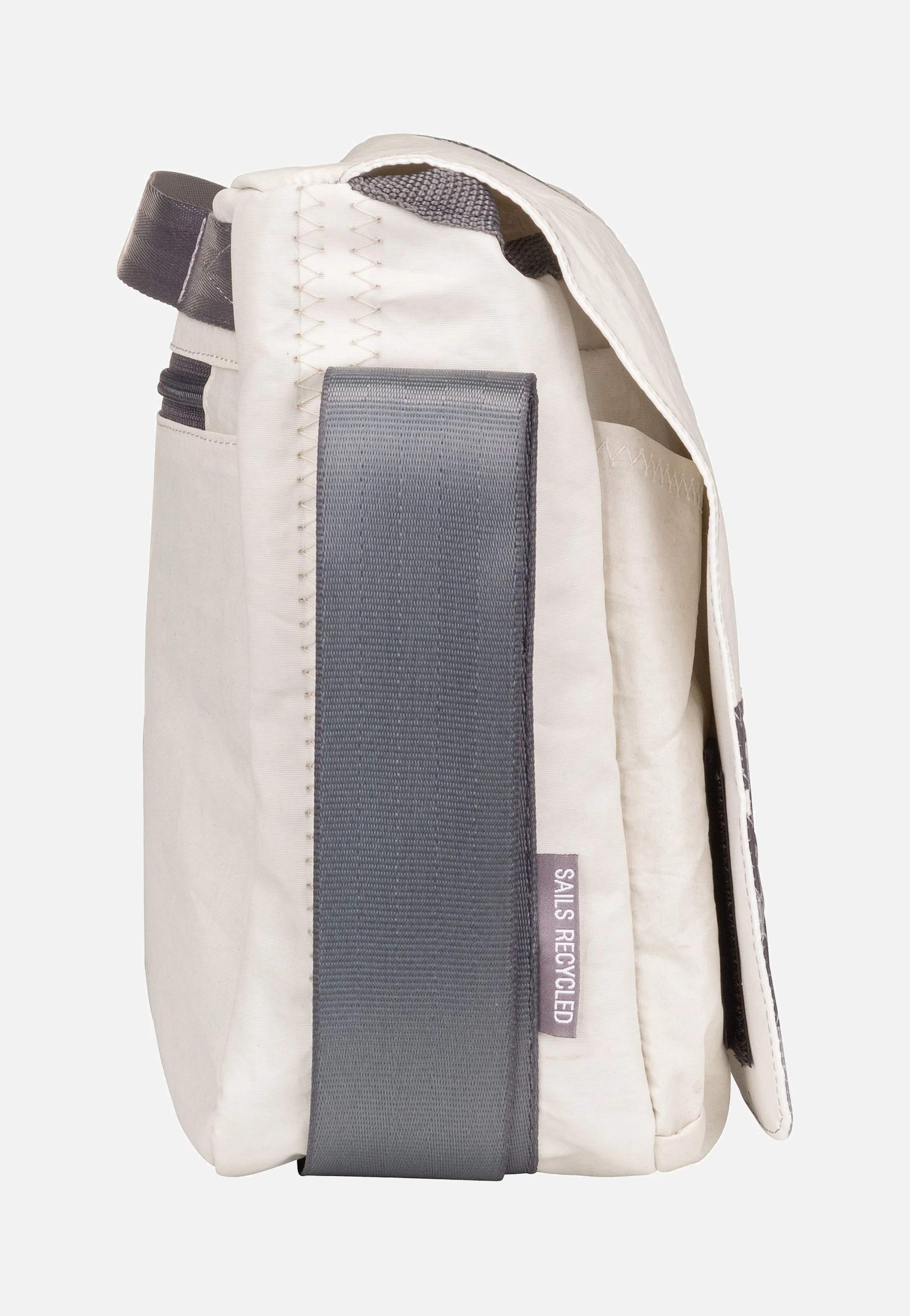Barkasse Mini Weiß/Balken Hellgrau/Segelboot - Messenger Bag - Image 5