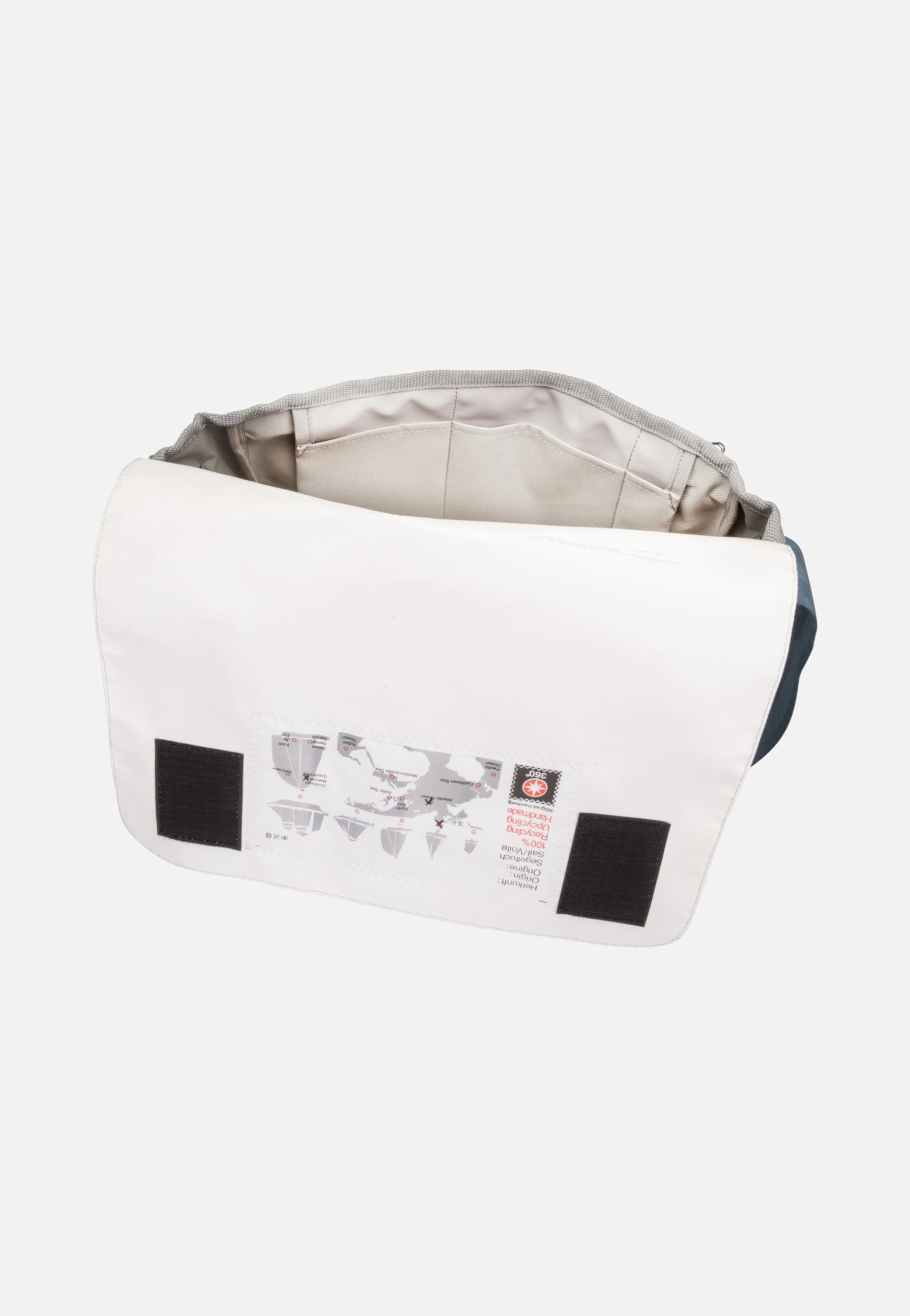 Barkasse Mini Weiß/Streifen Blau/Zahl Grau - Messenger Bag - Image 3