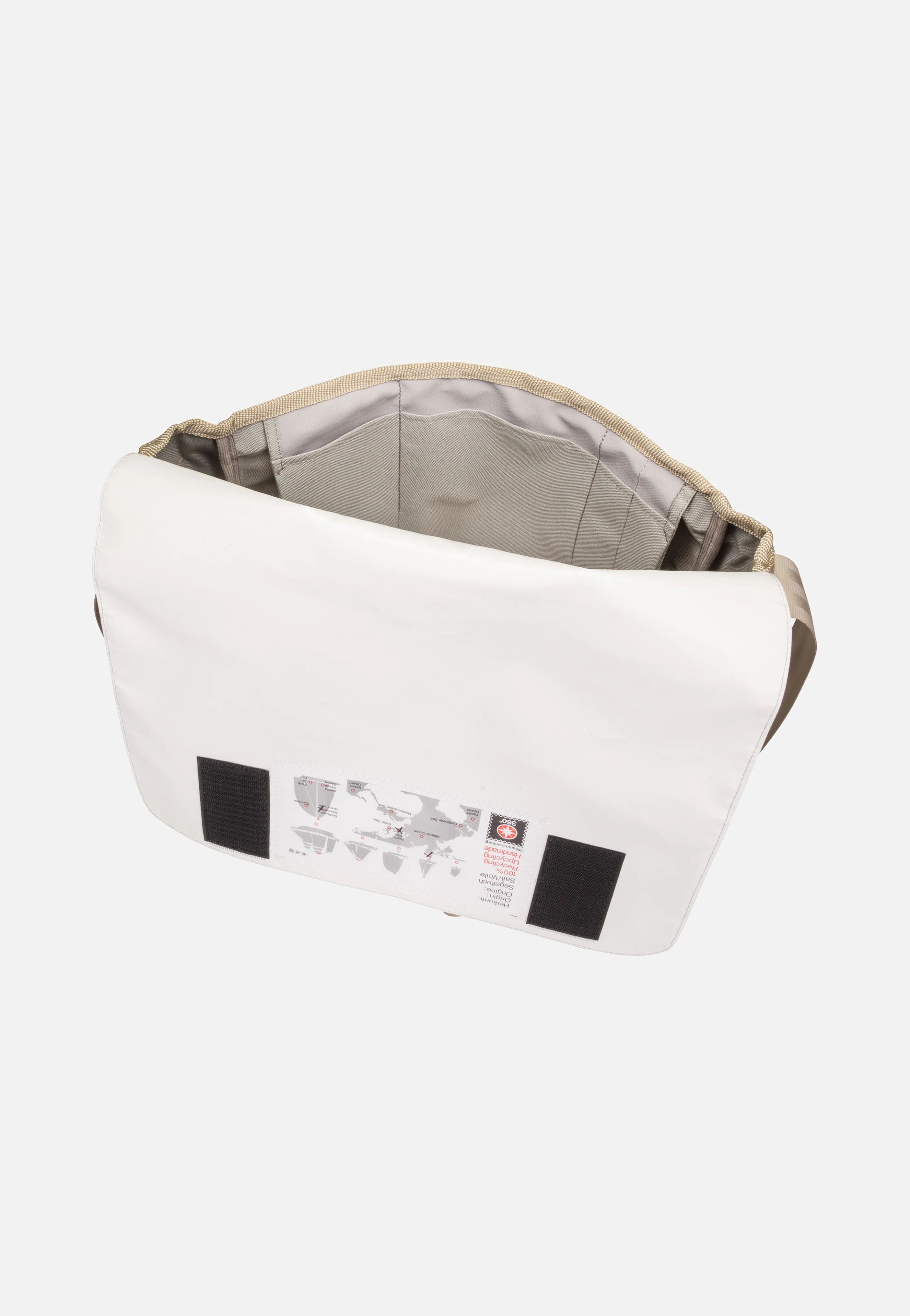 Barkasse Weiß/Balken Taupe - Messenger Bag - Image 3