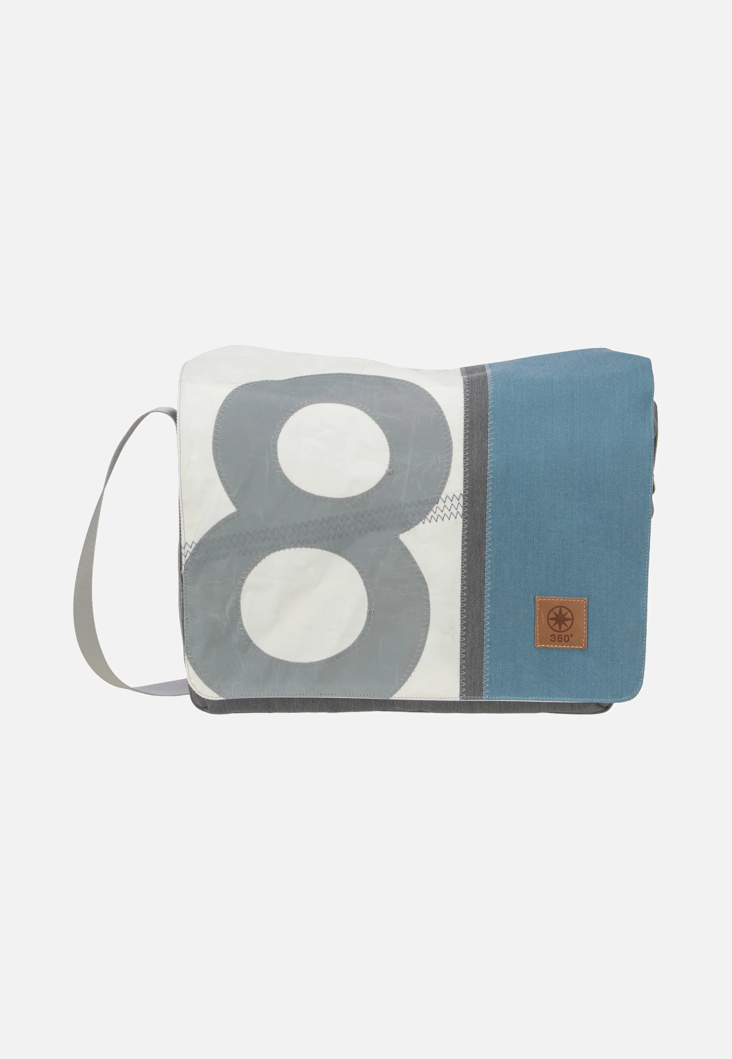 Barkasse Weiss/Petrol/Zahl Hellgrau - Messenger Bag - Image 5