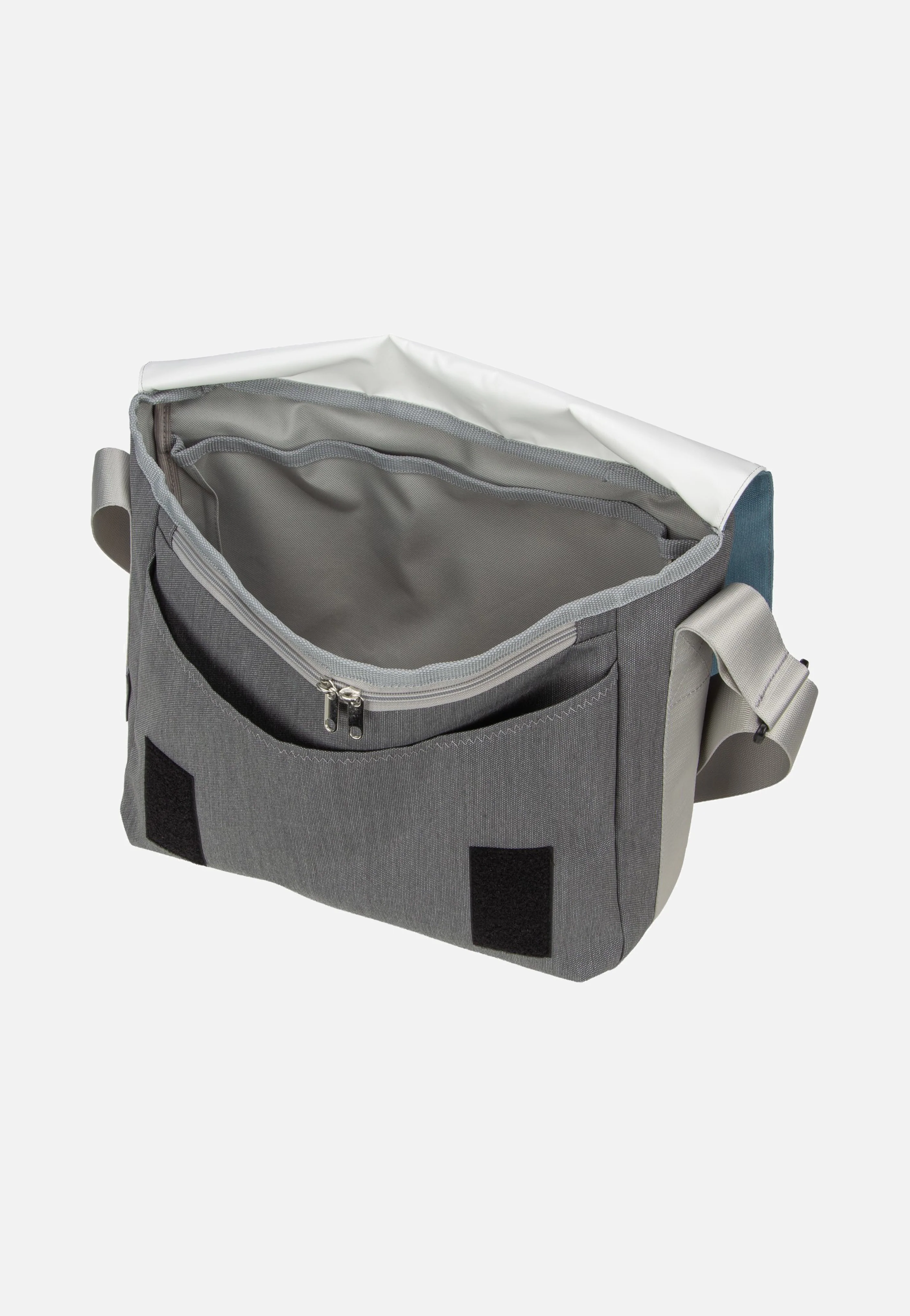 Barkasse Weiss/Petrol/Zahl Hellgrau - Messenger Bag - Image 6