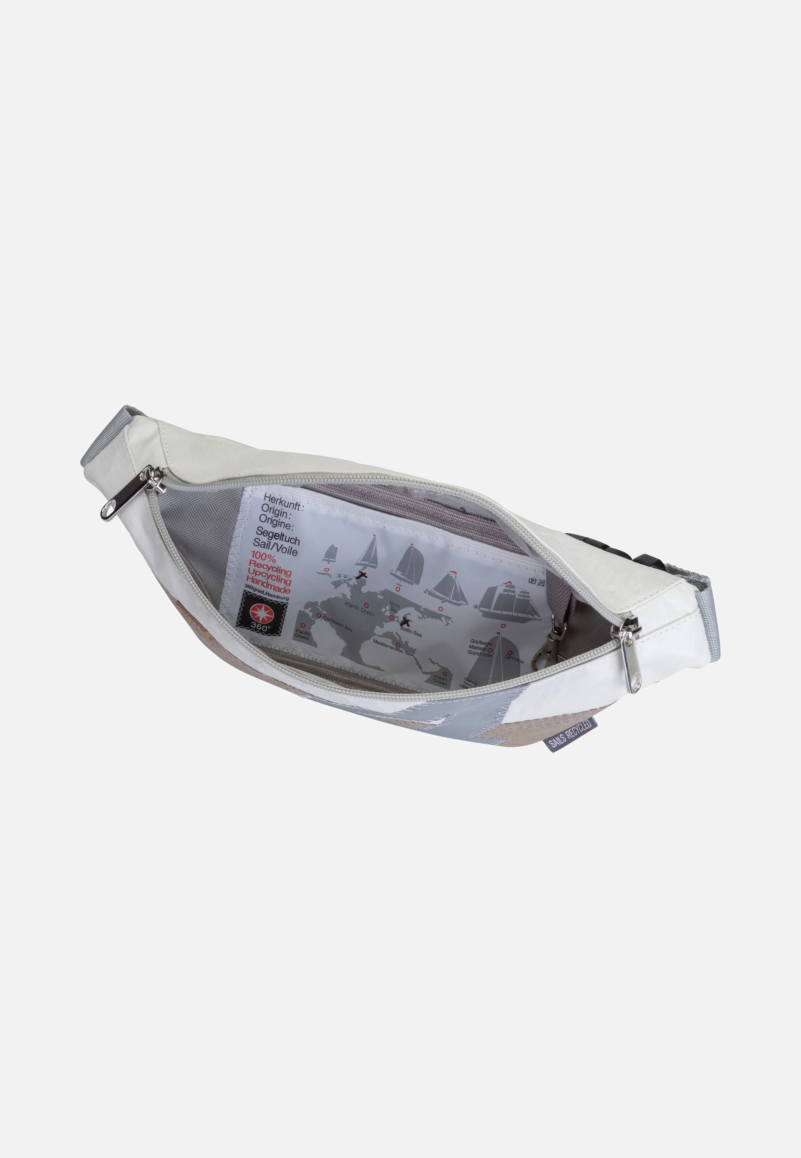 Knoten Weiß/Balken Persenning Taupe/Z - Bauchtasche - Image 3