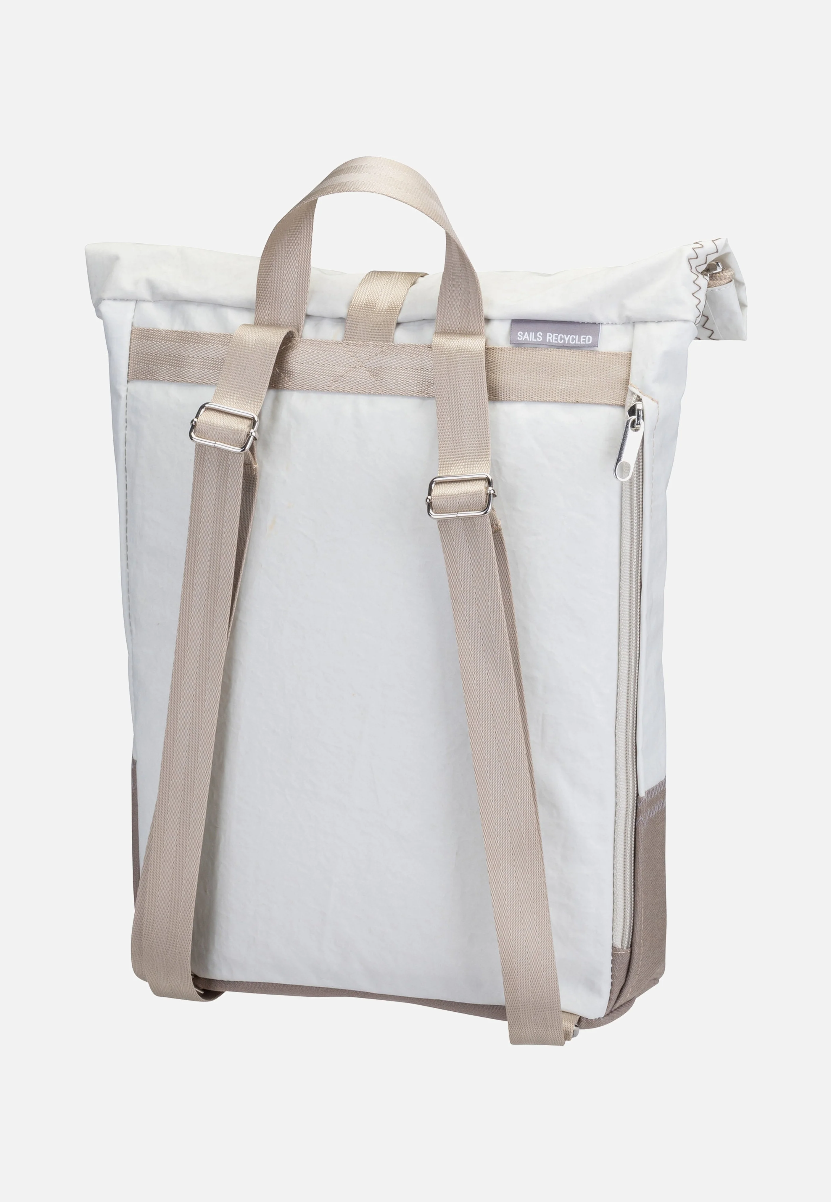 Möwe Weiß/Balken Persenning Taupe - Rucksack - Image 2