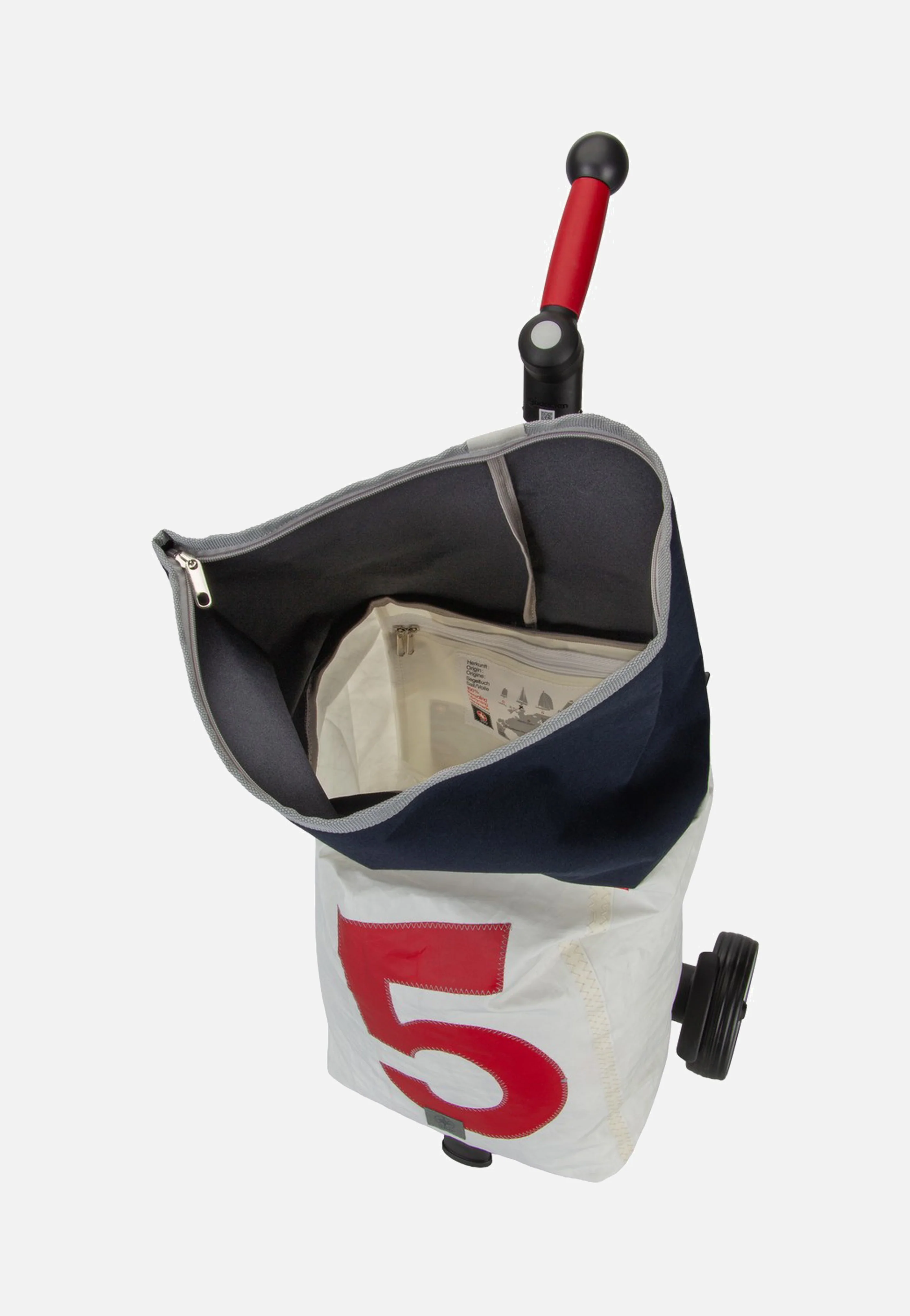 Steg Weiss/Navy/Zahl 5 Rot - Einkaufstrolley - Image 6