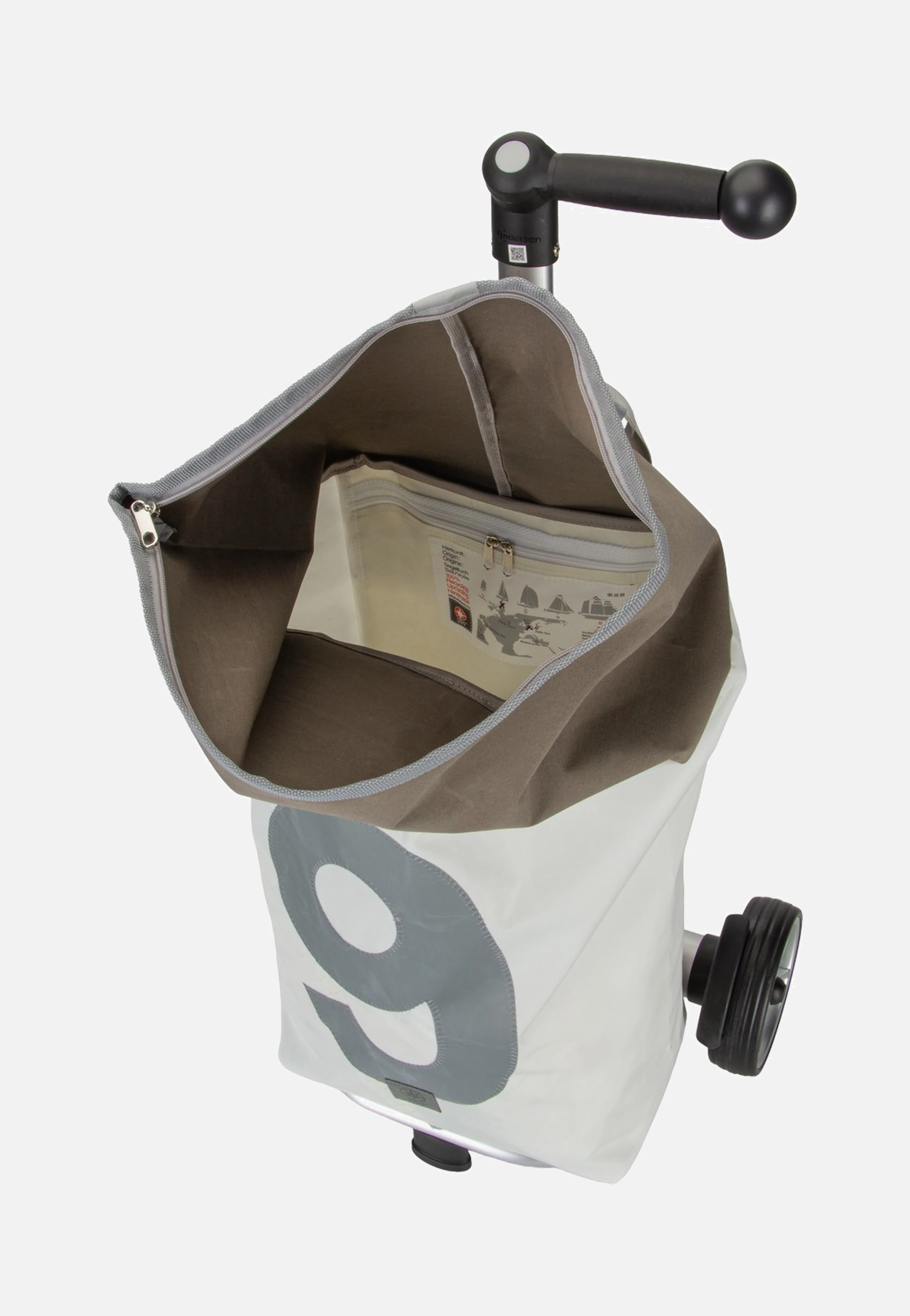 Steg Weiss/Taupe/Zahl 9 Hellgrau - Einkaufstrolley - Image 6