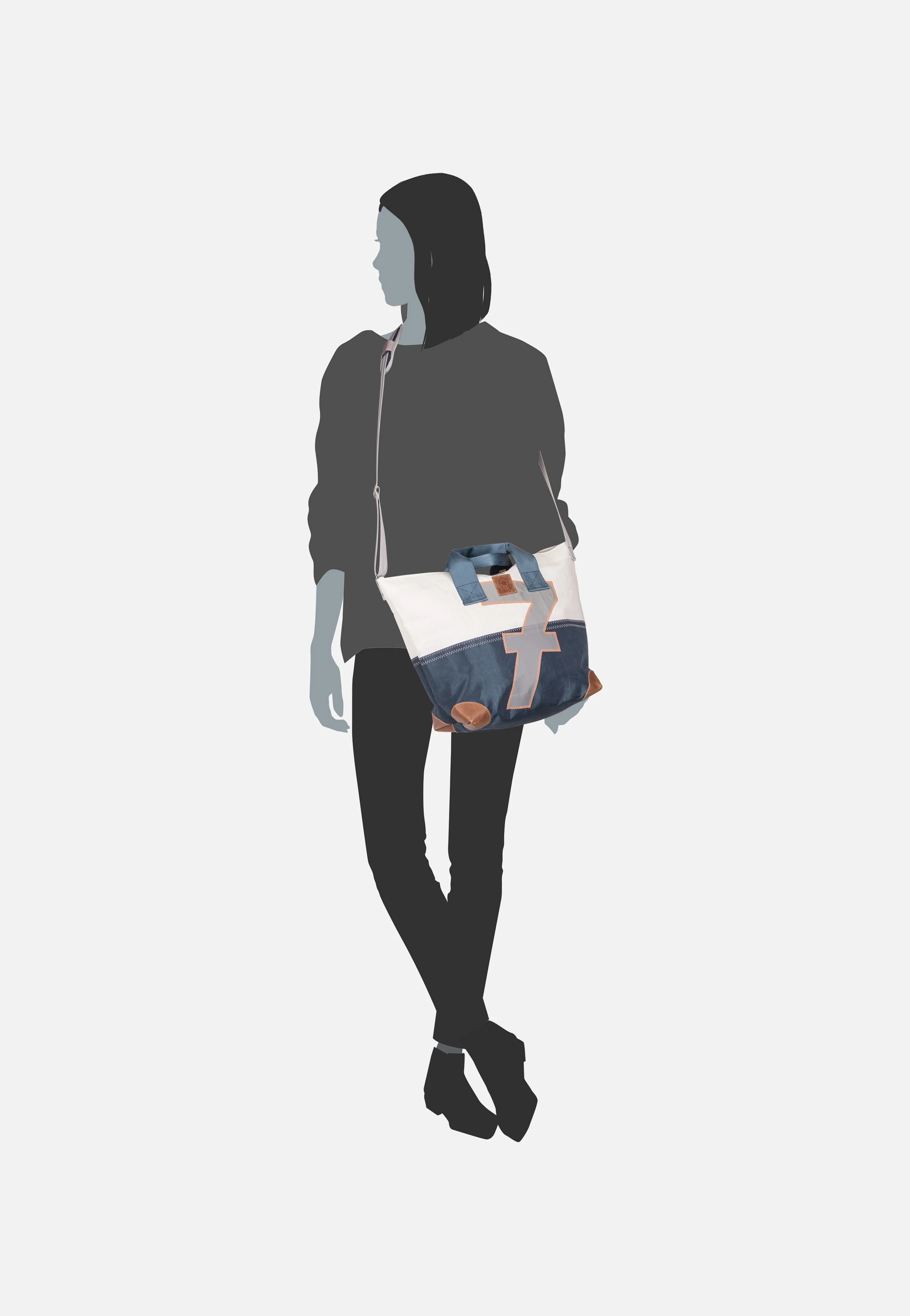 Suutje Weiß/Balken Blau/Zahl Hellgrau - Crossbody Bag - Image 5