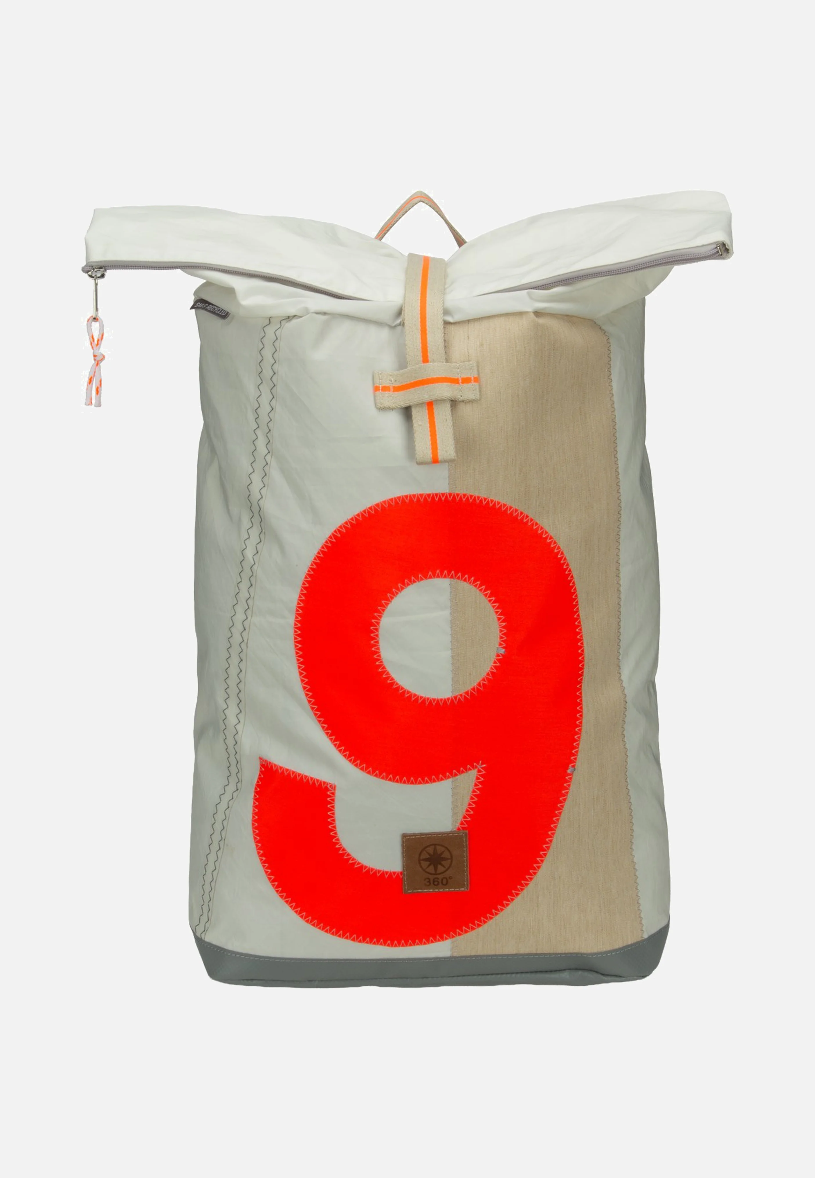Tide XL Weiss/Sand/Zahl Orange - Rolltop Rucksack - Image 2