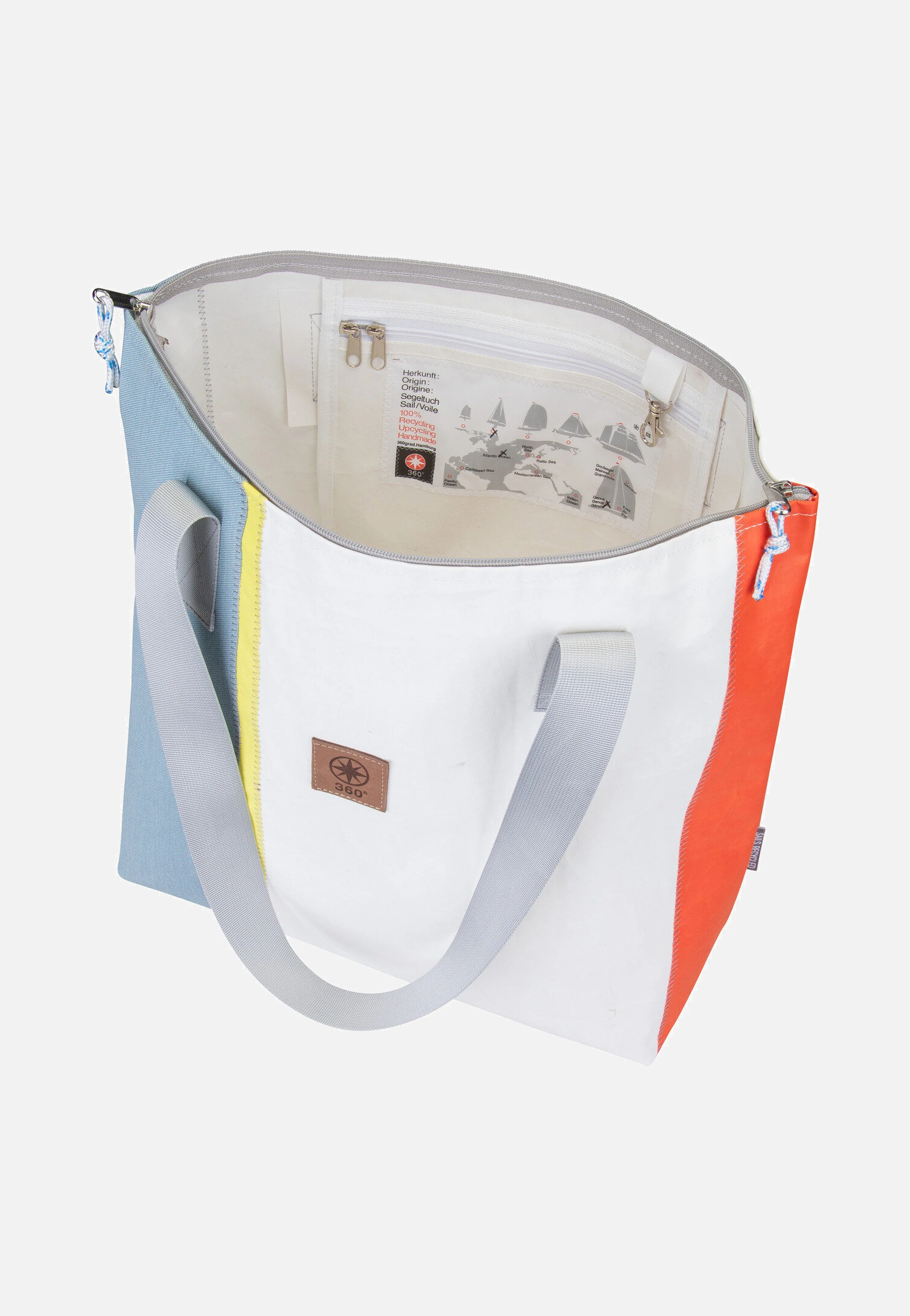 Welle Weel-Weiß/Hellblau/Orange/Gelb - Shopper - Image 3