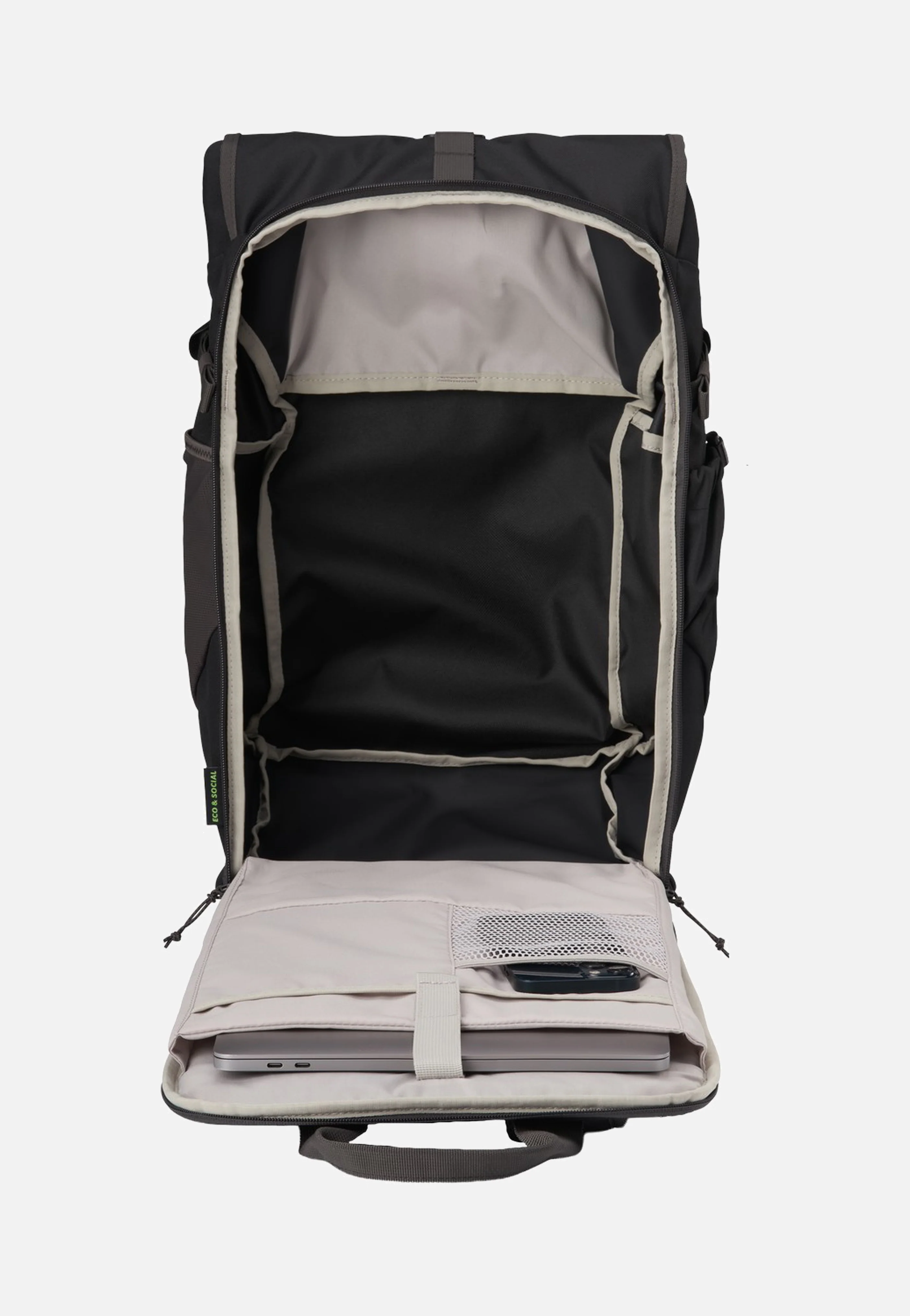 Roll Pack Black Charcoal - Rolltop Rucksack - Image 6