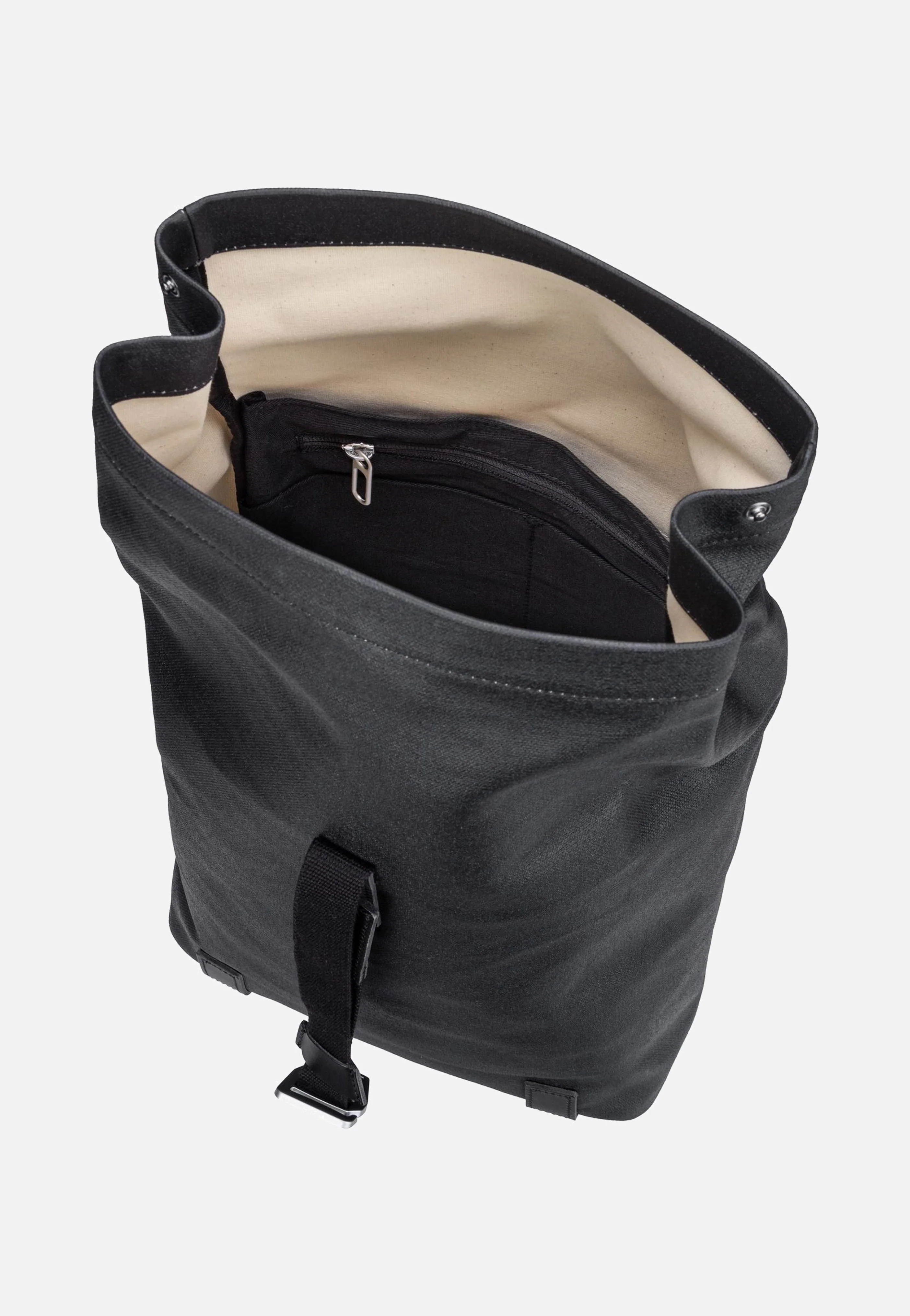 Pickwick Cotton Canvas 12 L Black - Rolltop Rucksack - Image 3