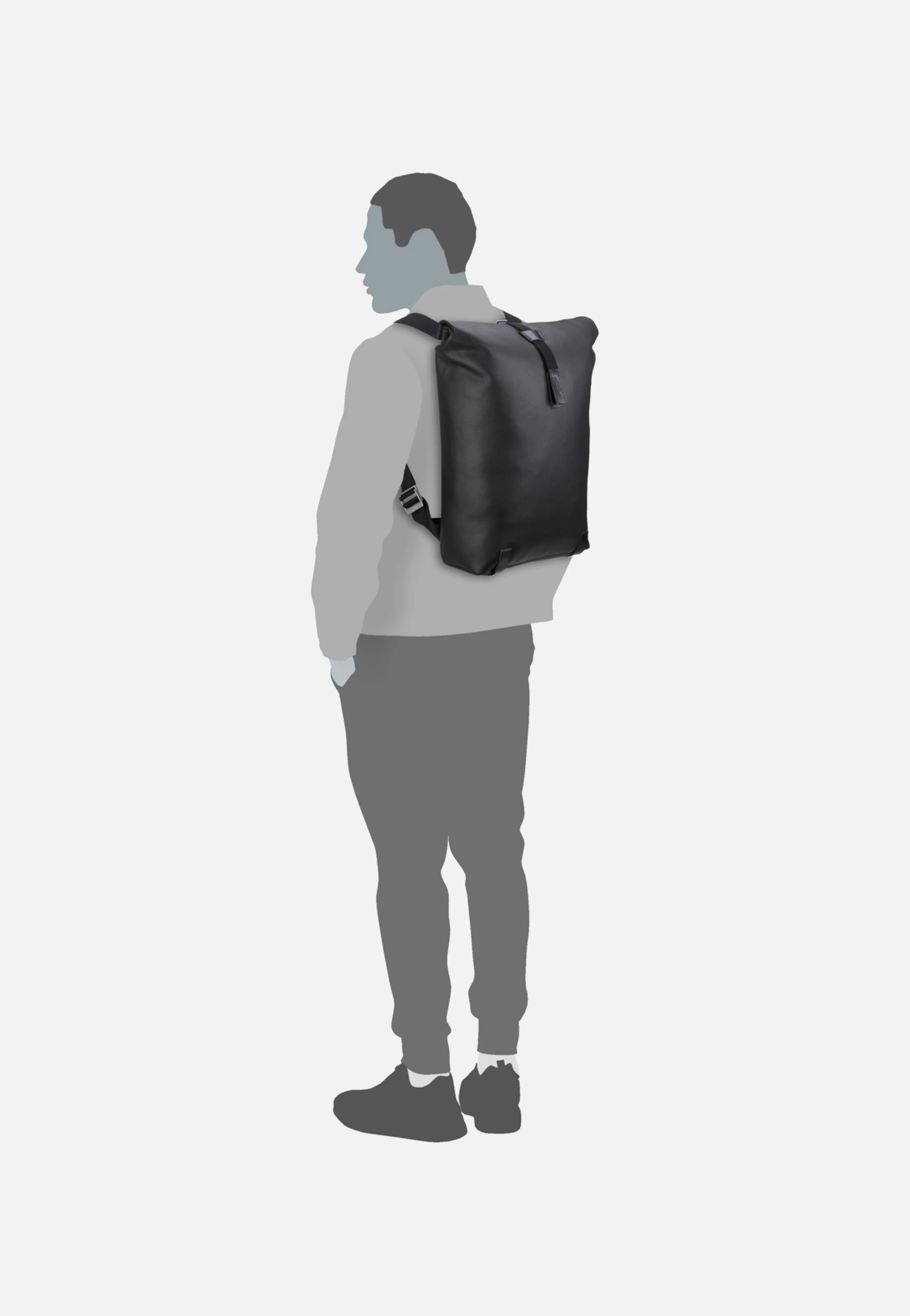 Pickwick Reflective Leather Black - Rolltop Rucksack - Image 7