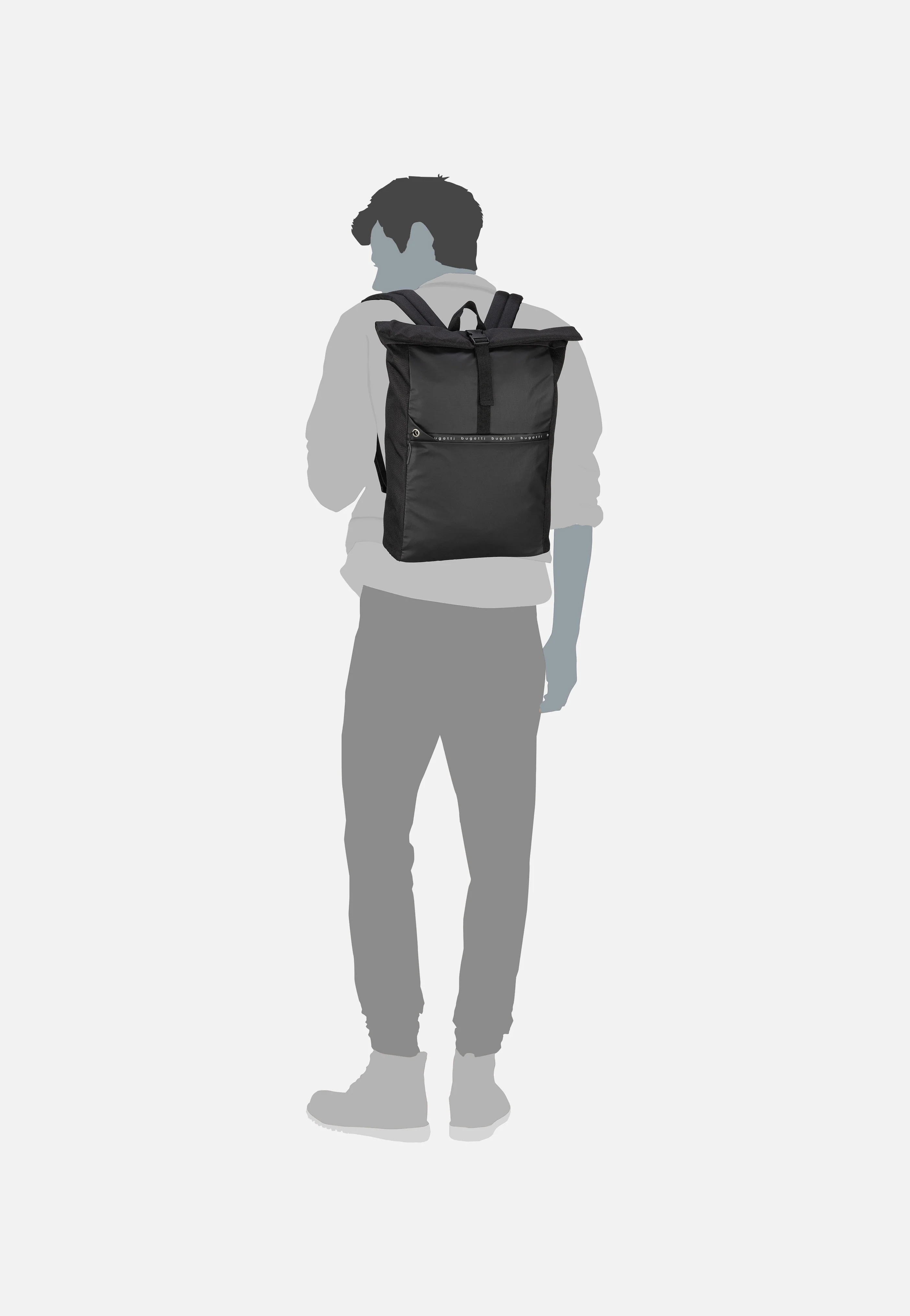 Blanc DeLight Backpack with Rolltop Schwarz - Rolltop Rucksack - Image 5