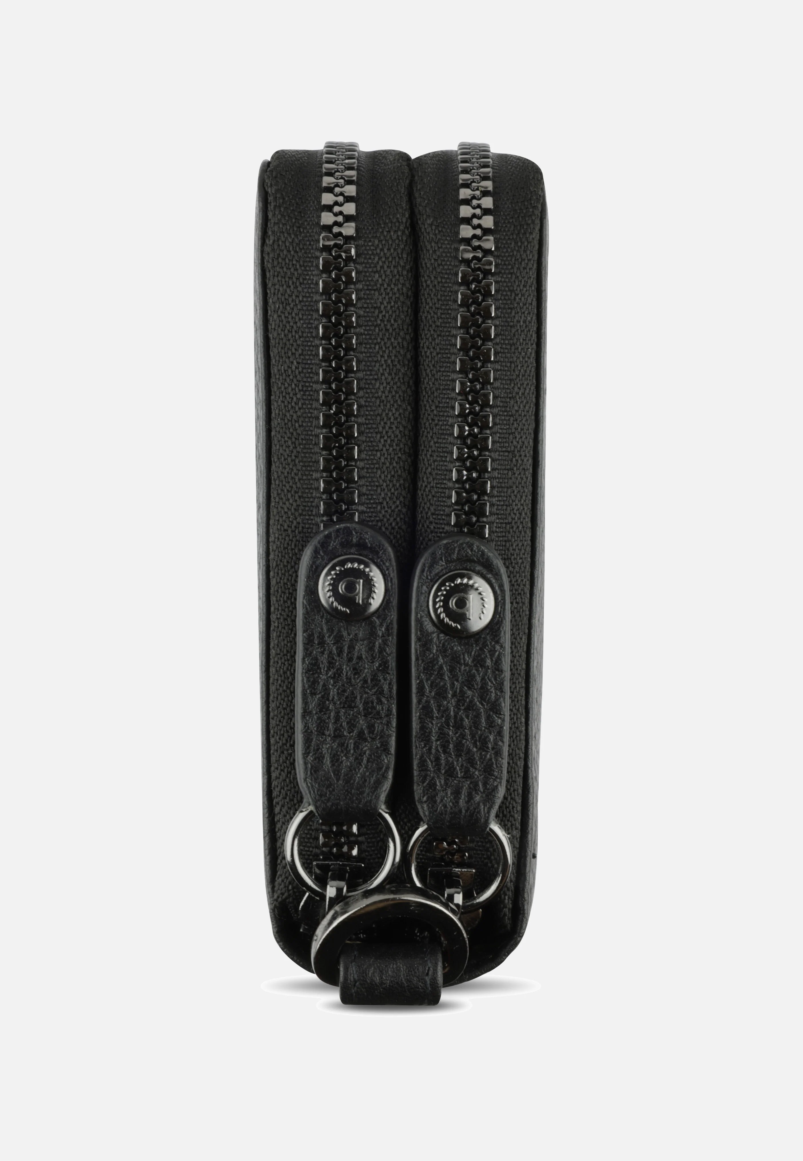 Elsa Ladies Double Zip Schwarz - Portemonnaie - Image 4
