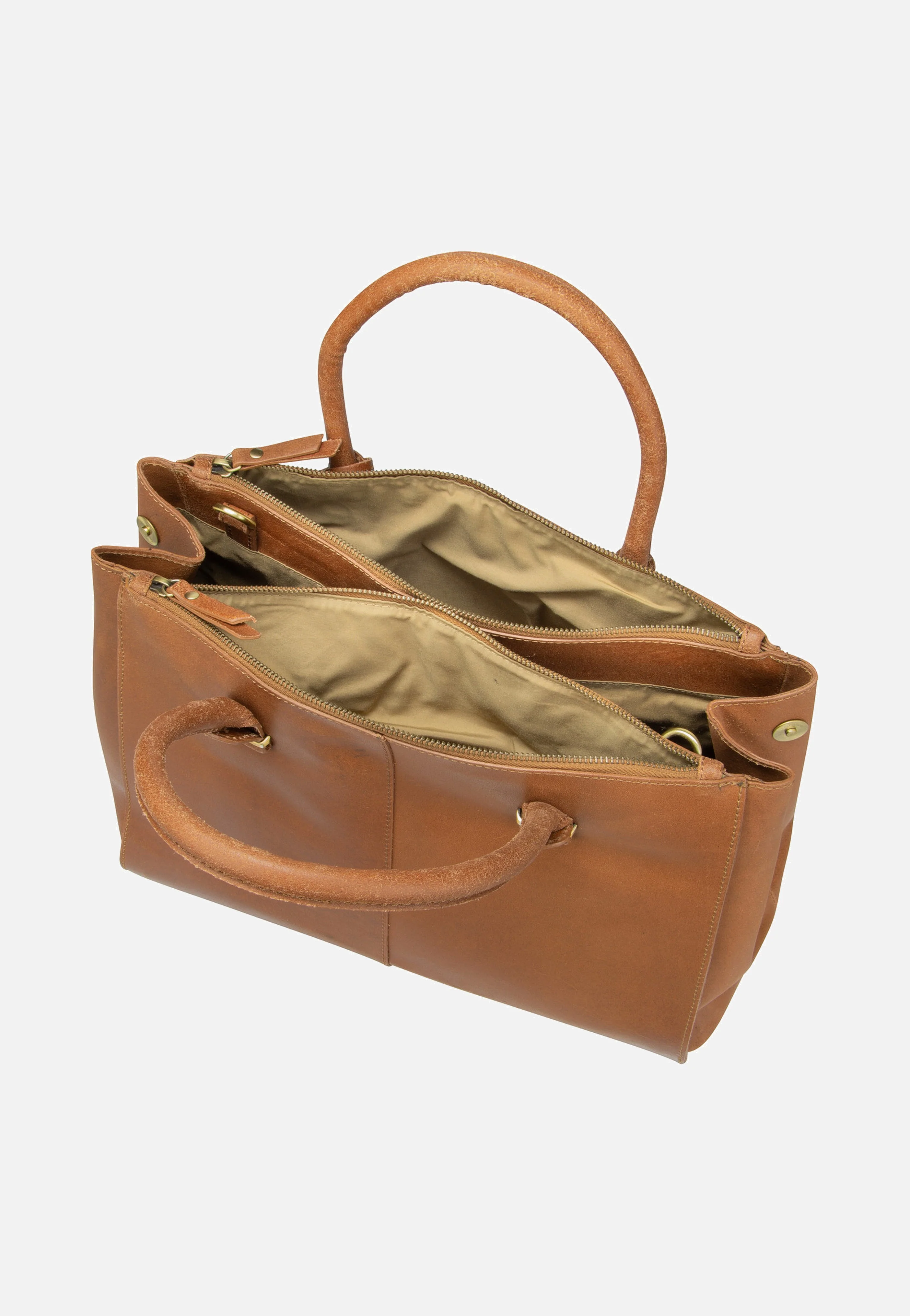 Vintage Wieske 2-Zipper 6971 Cognac - Bowling Bag - Image 3