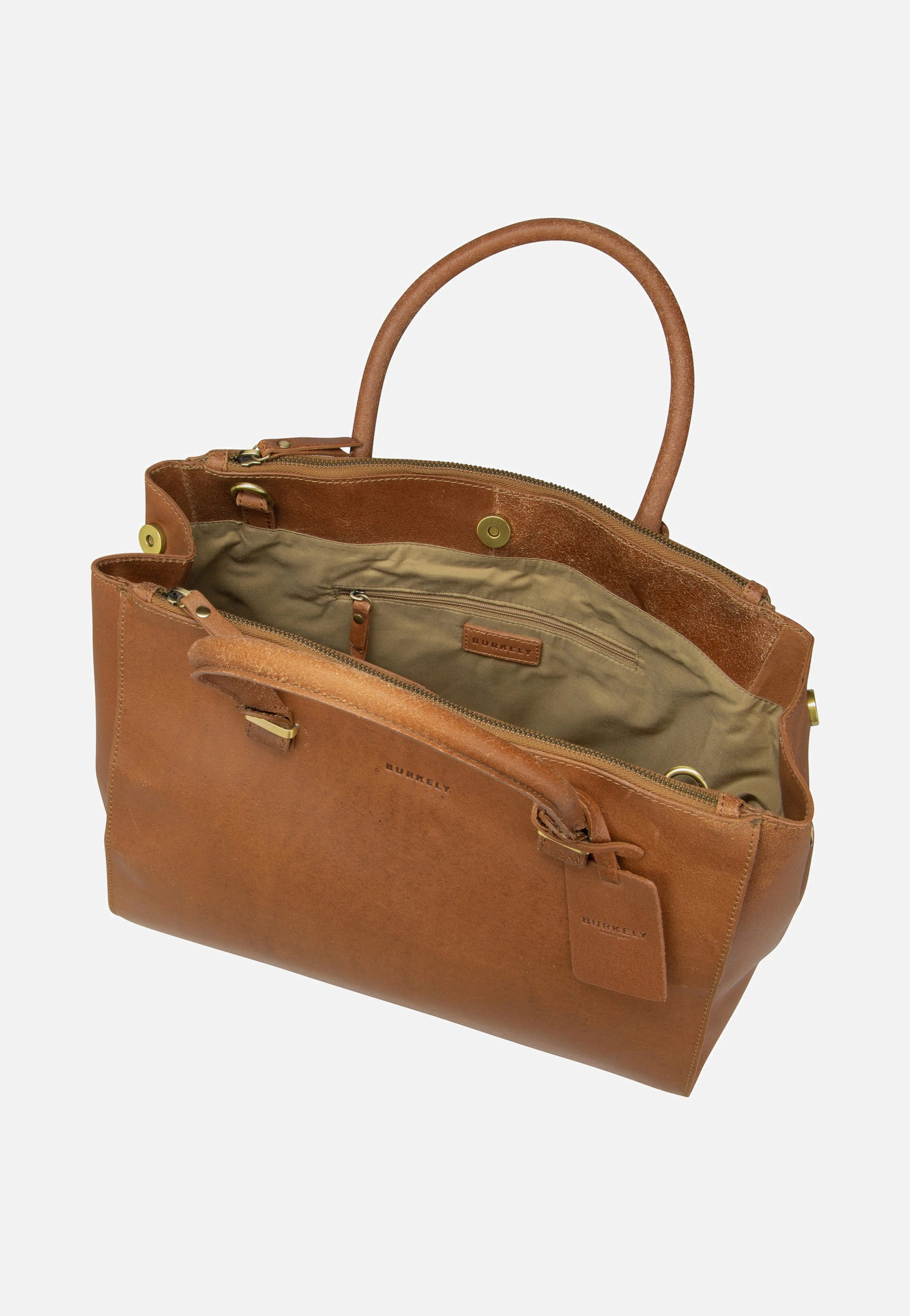 Vintage Wieske 2-Zipper 6971 Cognac - Bowling Bag - Image 4