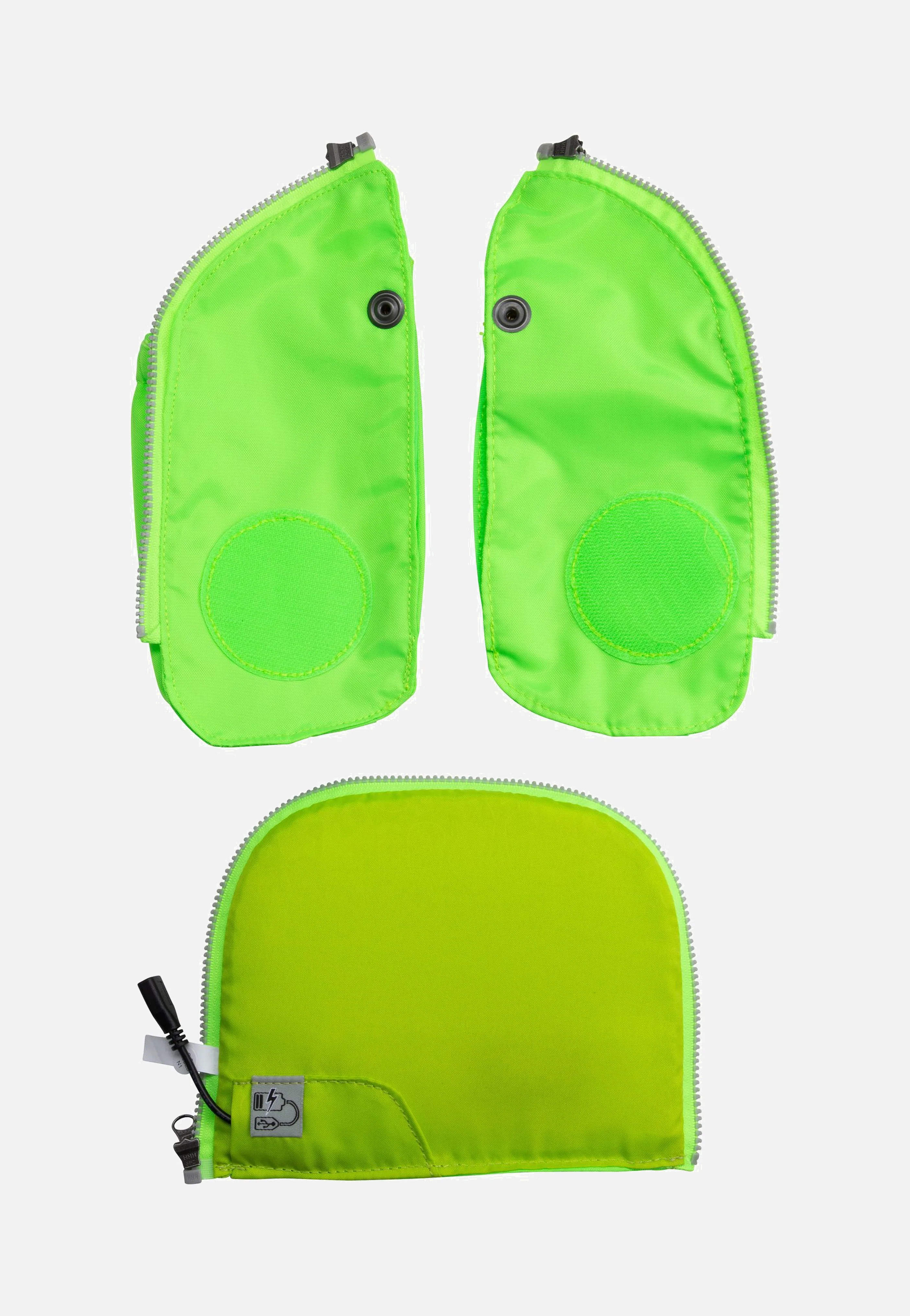 LED Fluo Seitentaschen Zip-Set Grün - Schulzubehör - Image 2