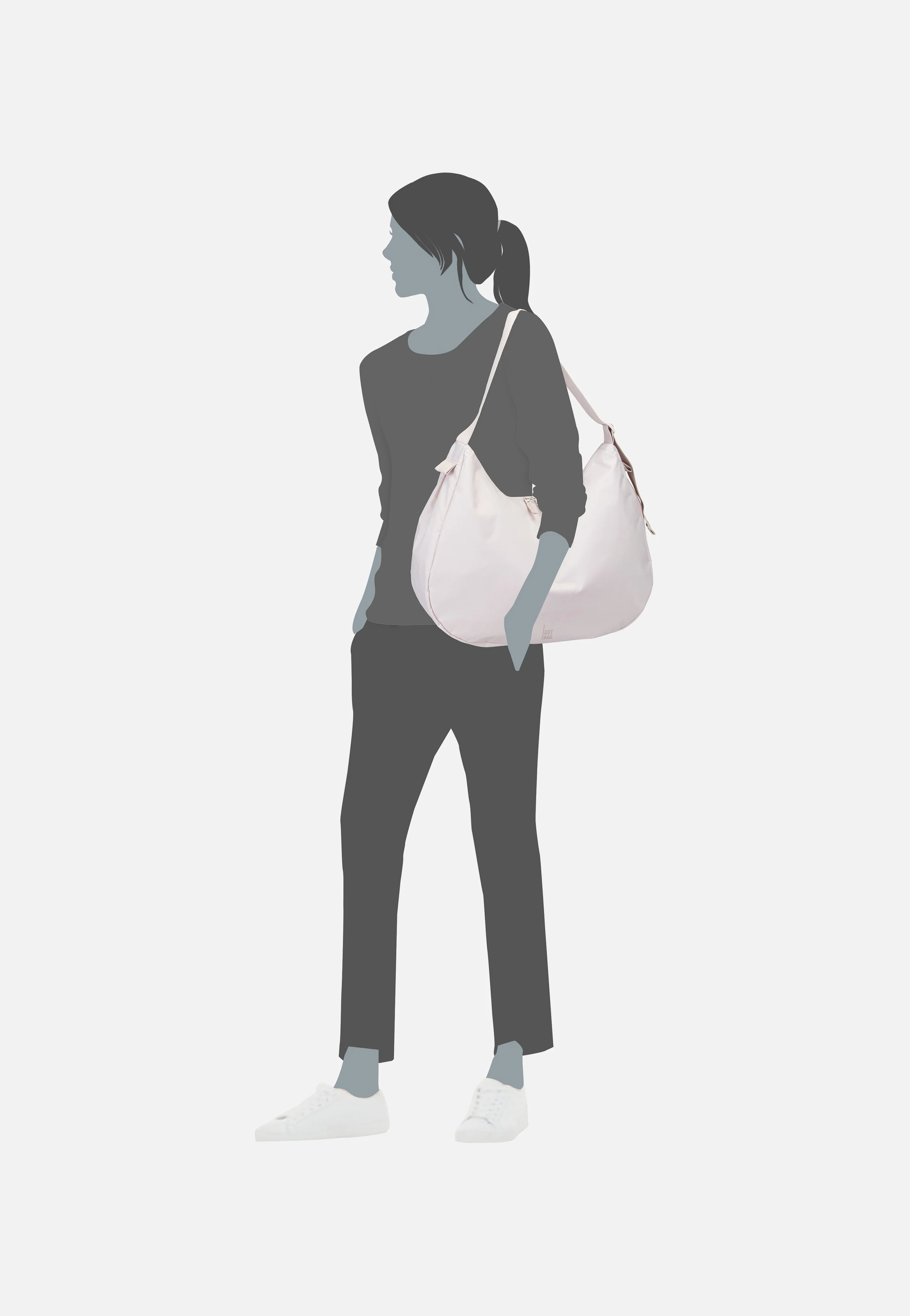 Curved Bag Monochrome Soft Shell - Hobo Bag - Image 6