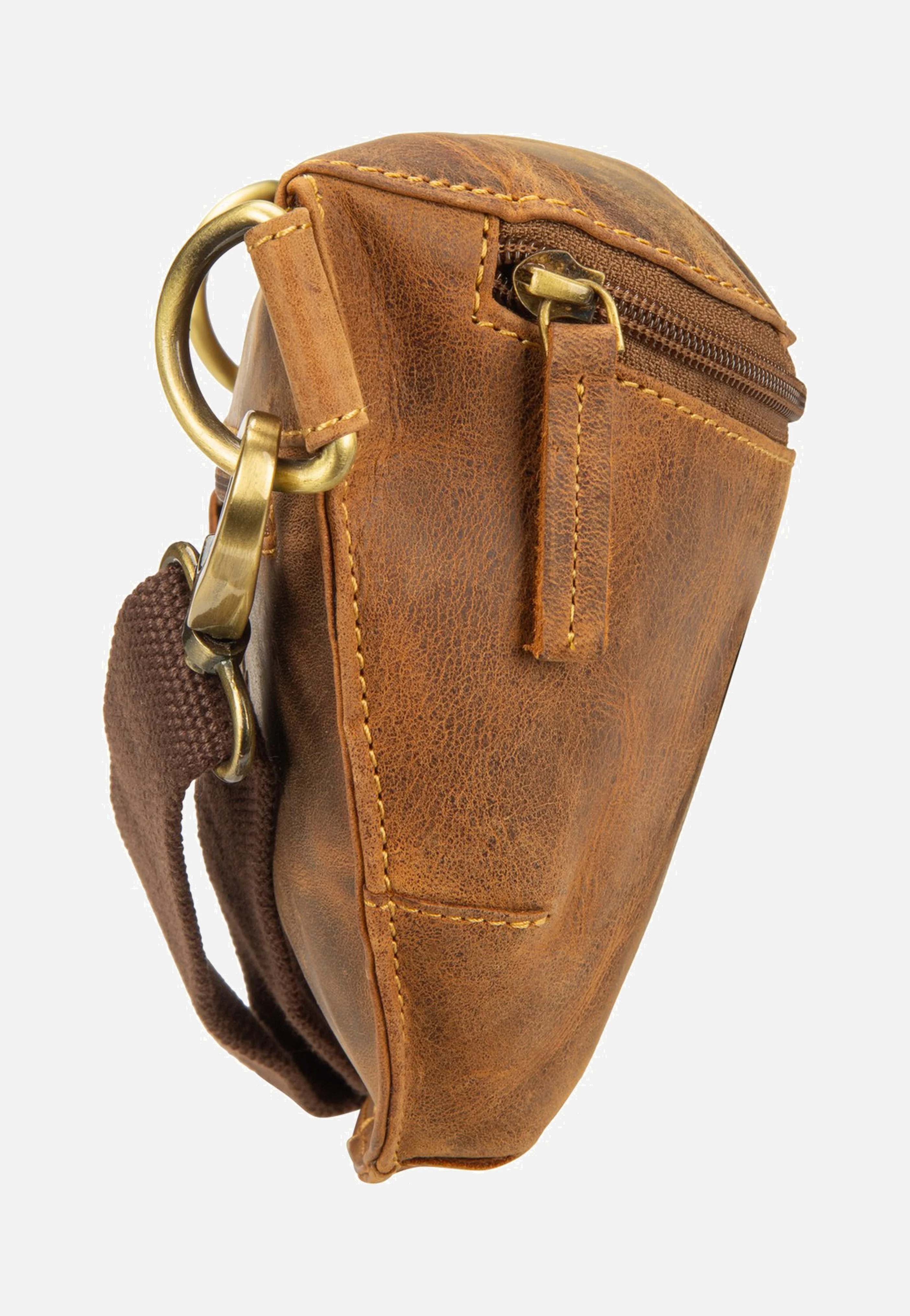 Vintage Bauchtasche Leder Sattelbraun - Gürteltasche - Image 3