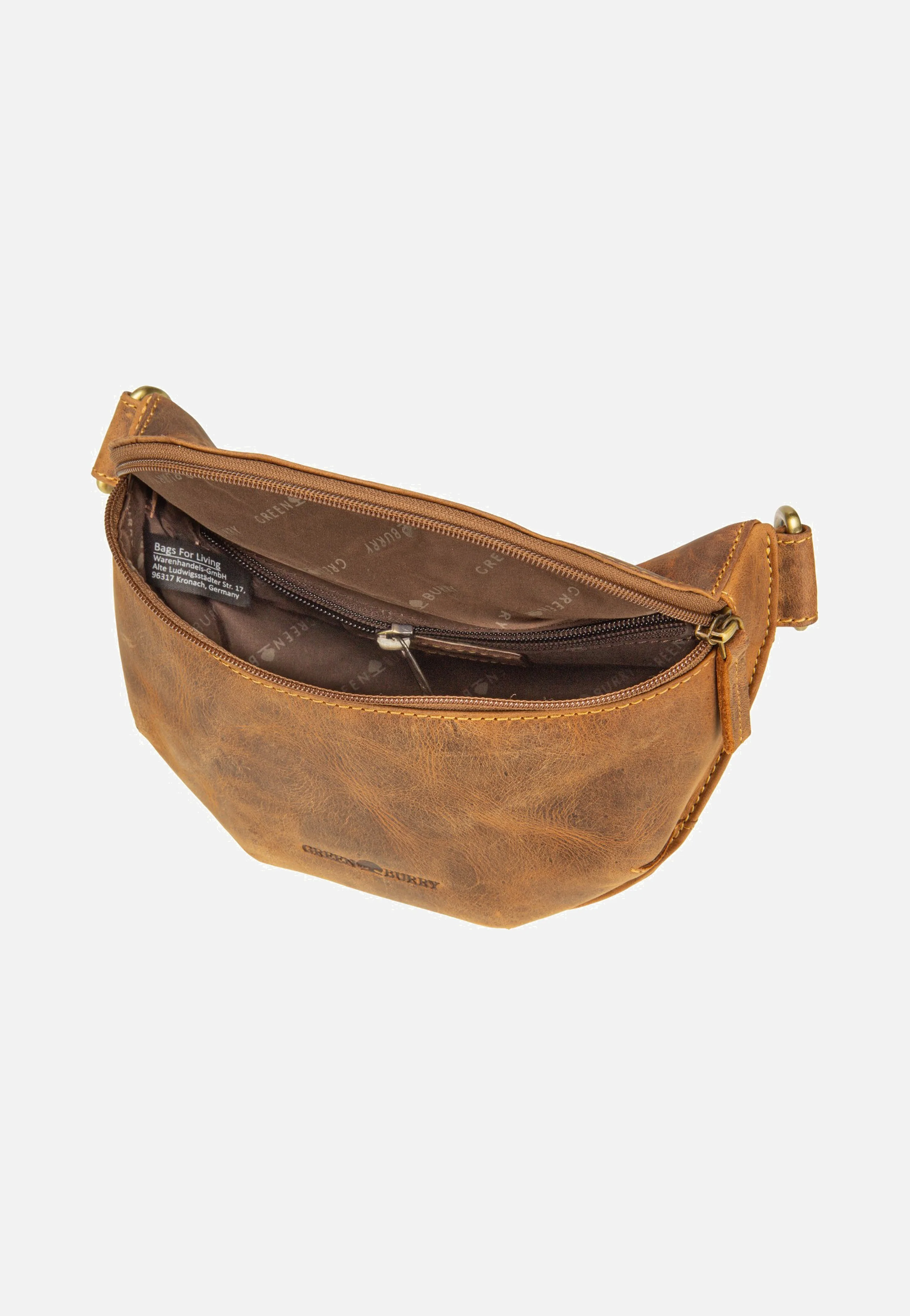Vintage Bauchtasche Leder Sattelbraun - Gürteltasche - Image 5