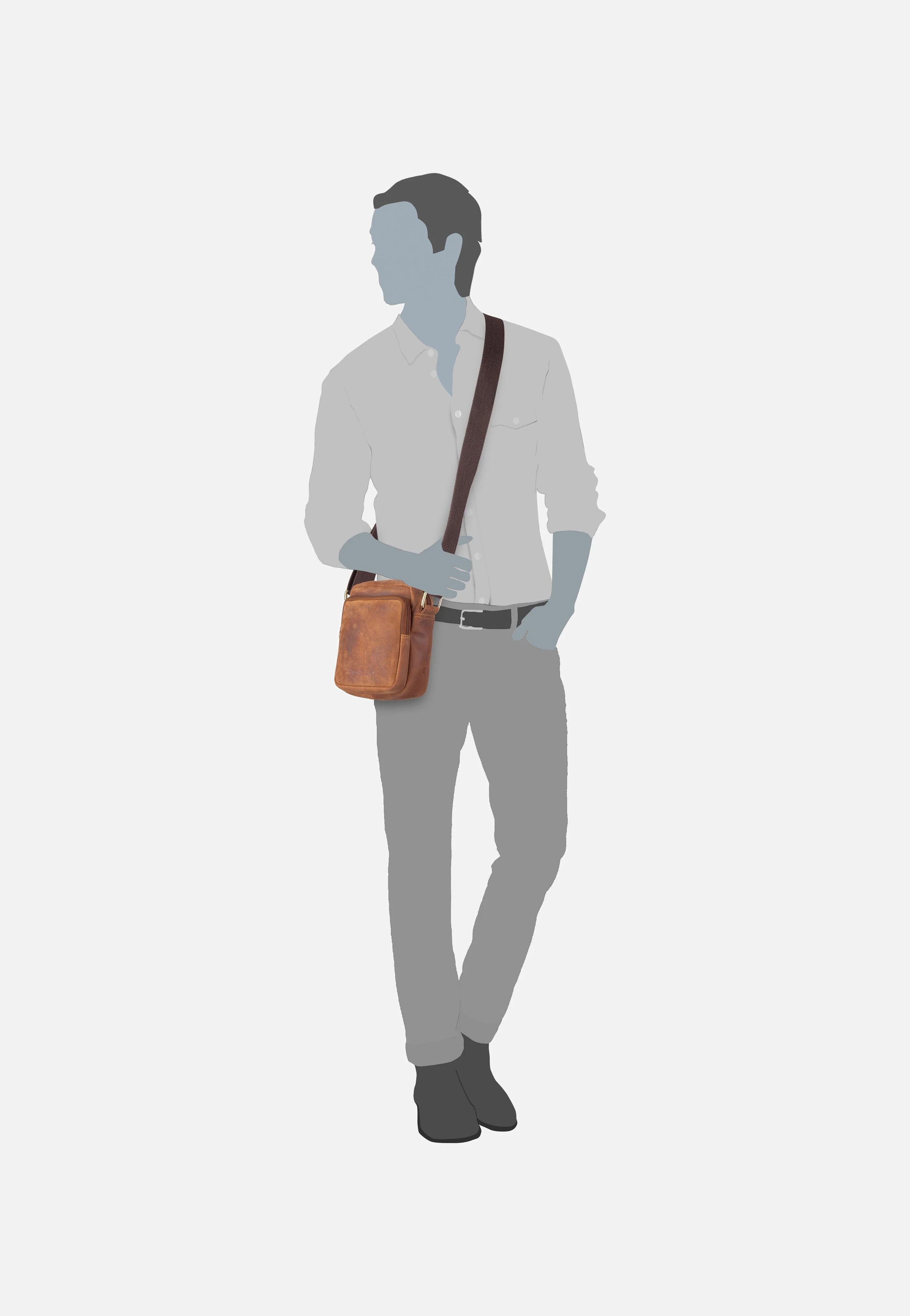 Vintage Travel 1611 Brown - Crossbody Bag - Image 6