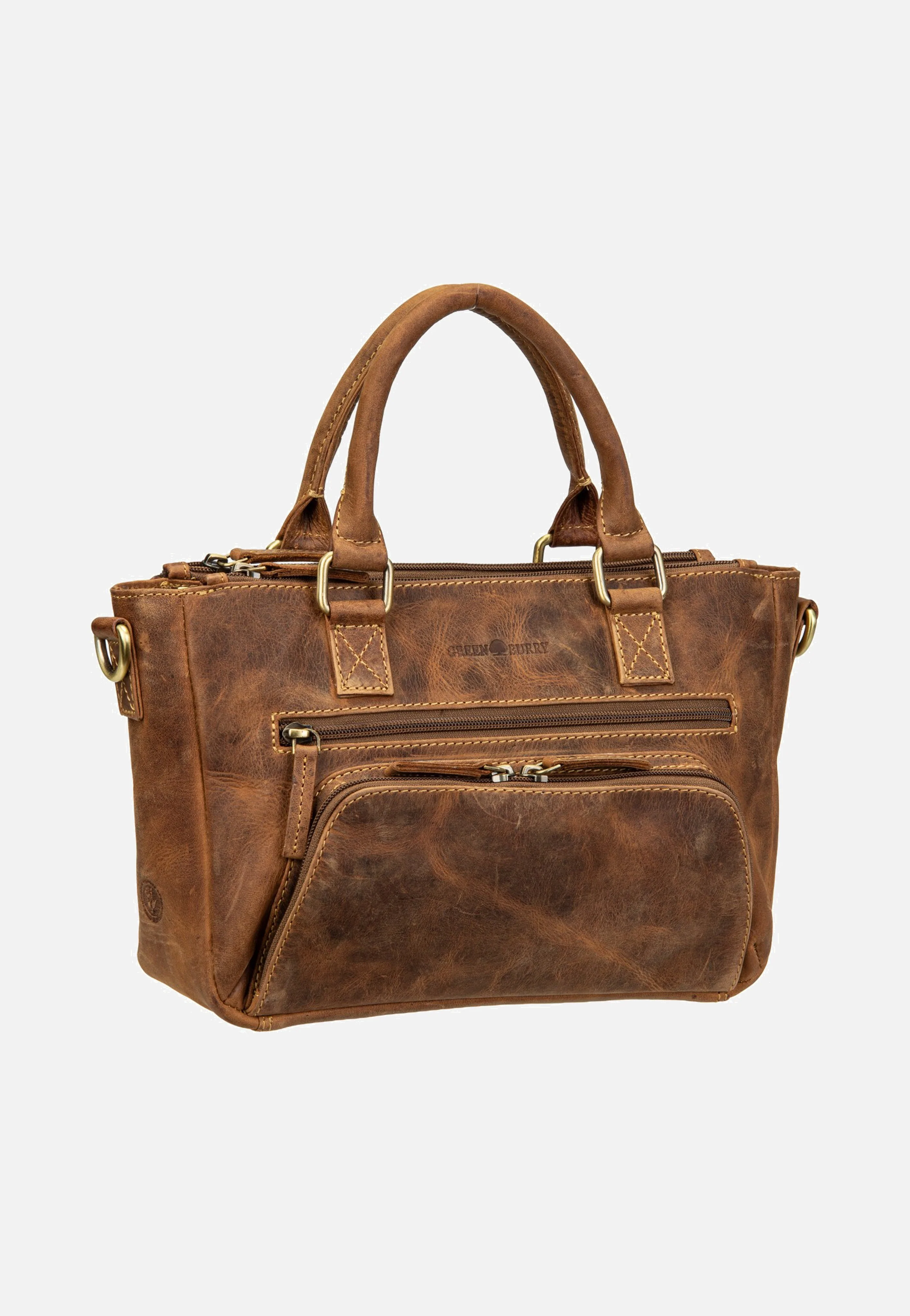 Vintage UmhÀngetasche 3Zips Sattelbraun - Tote Bag