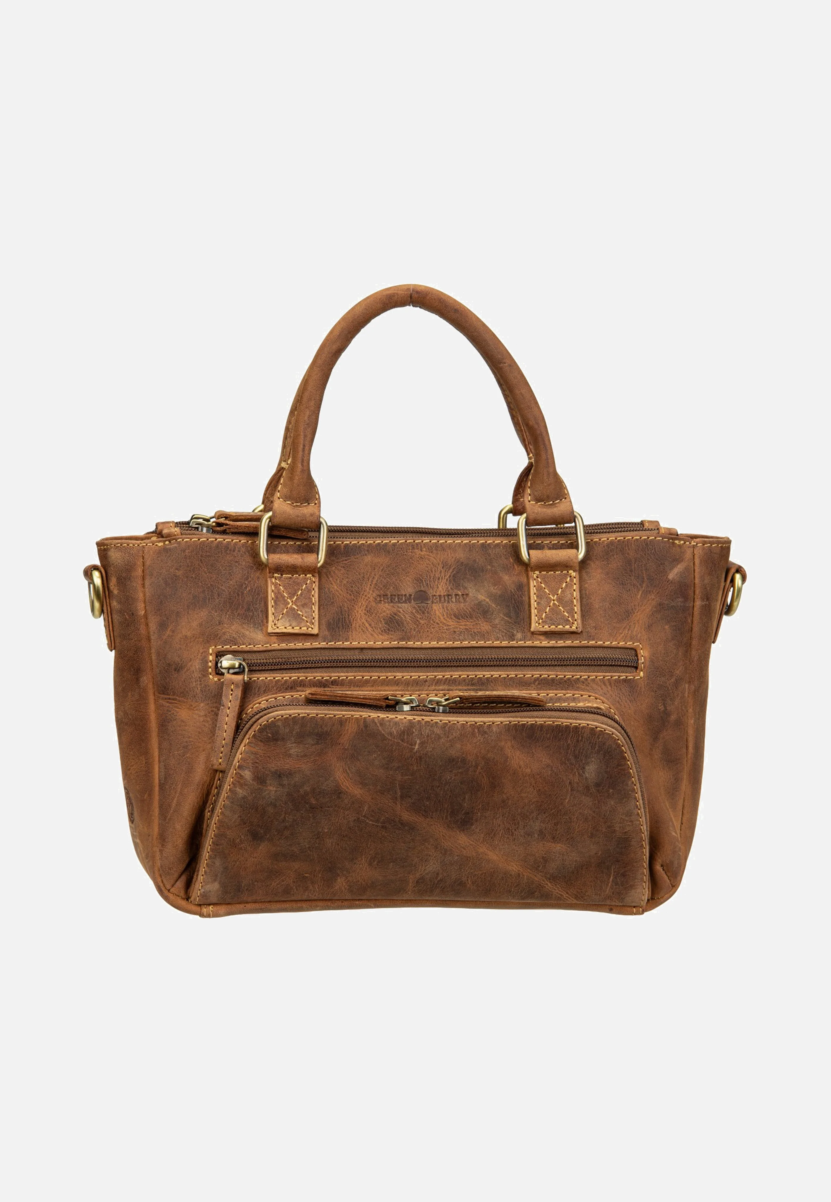 Vintage UmhÀngetasche 3Zips Sattelbraun - Tote Bag - Image 2