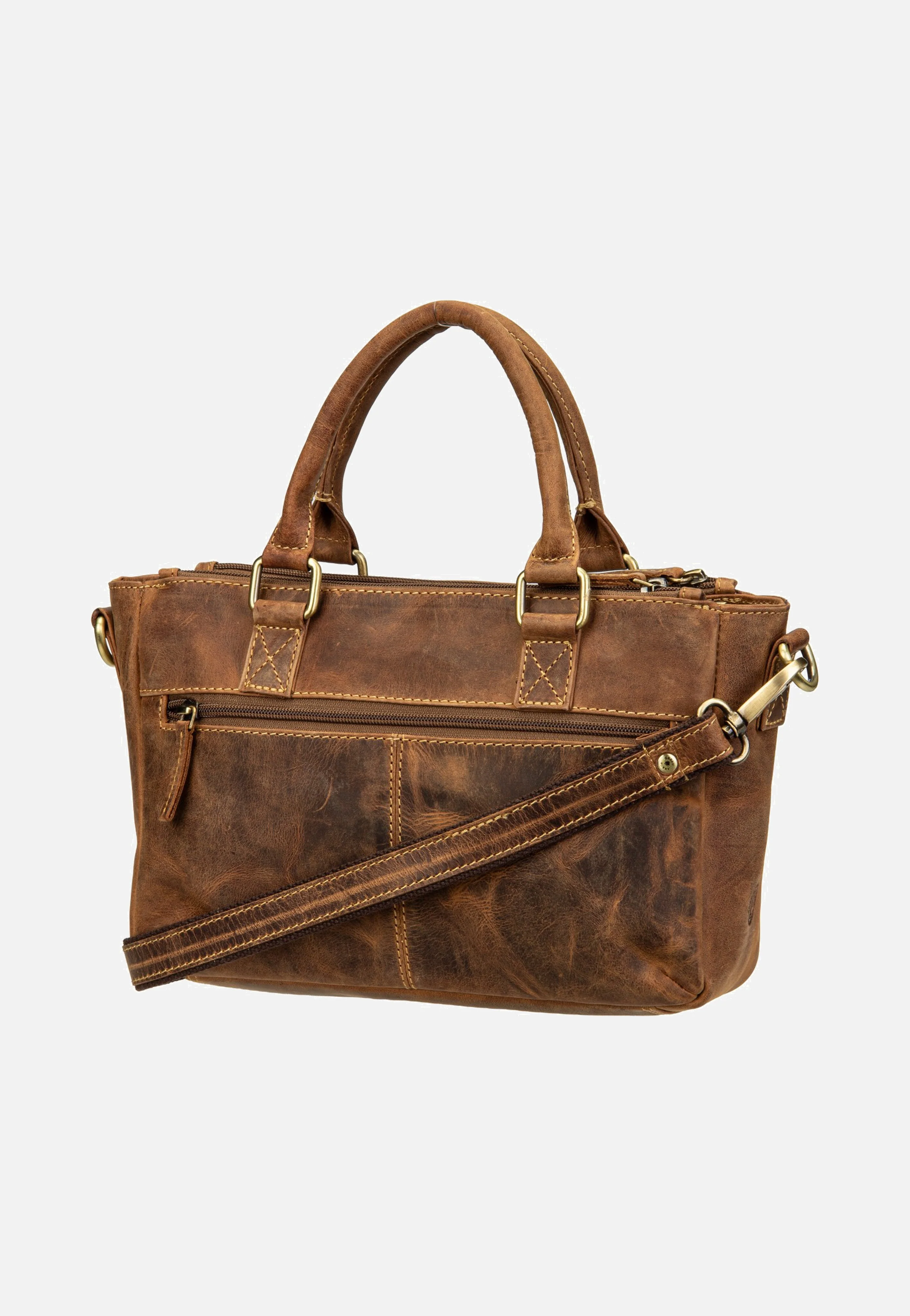 Vintage UmhÀngetasche 3Zips Sattelbraun - Tote Bag - Image 3