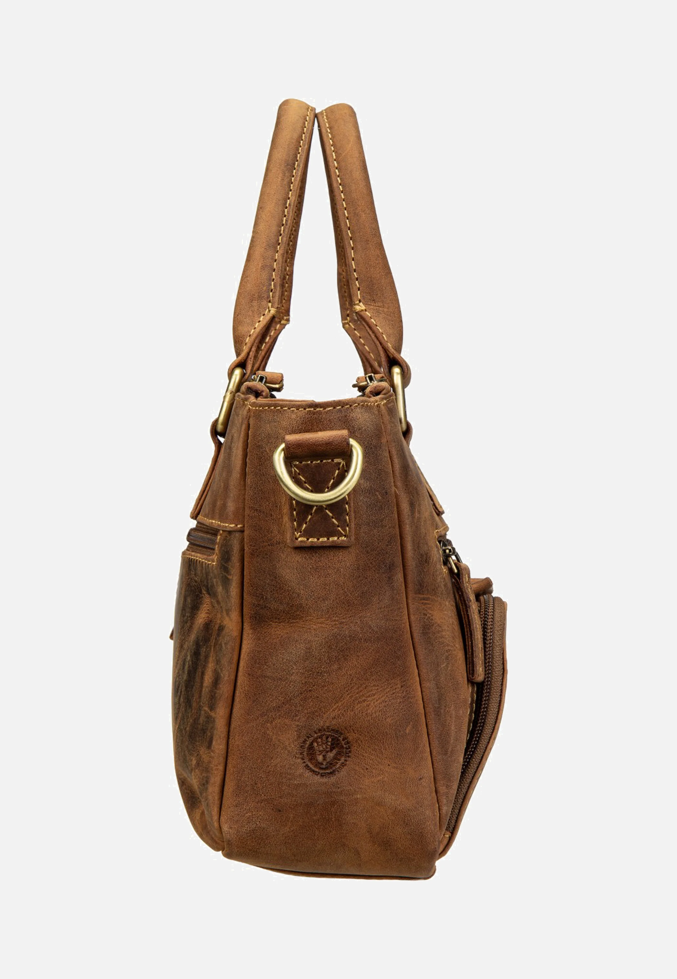 Vintage UmhÀngetasche 3Zips Sattelbraun - Tote Bag - Image 4
