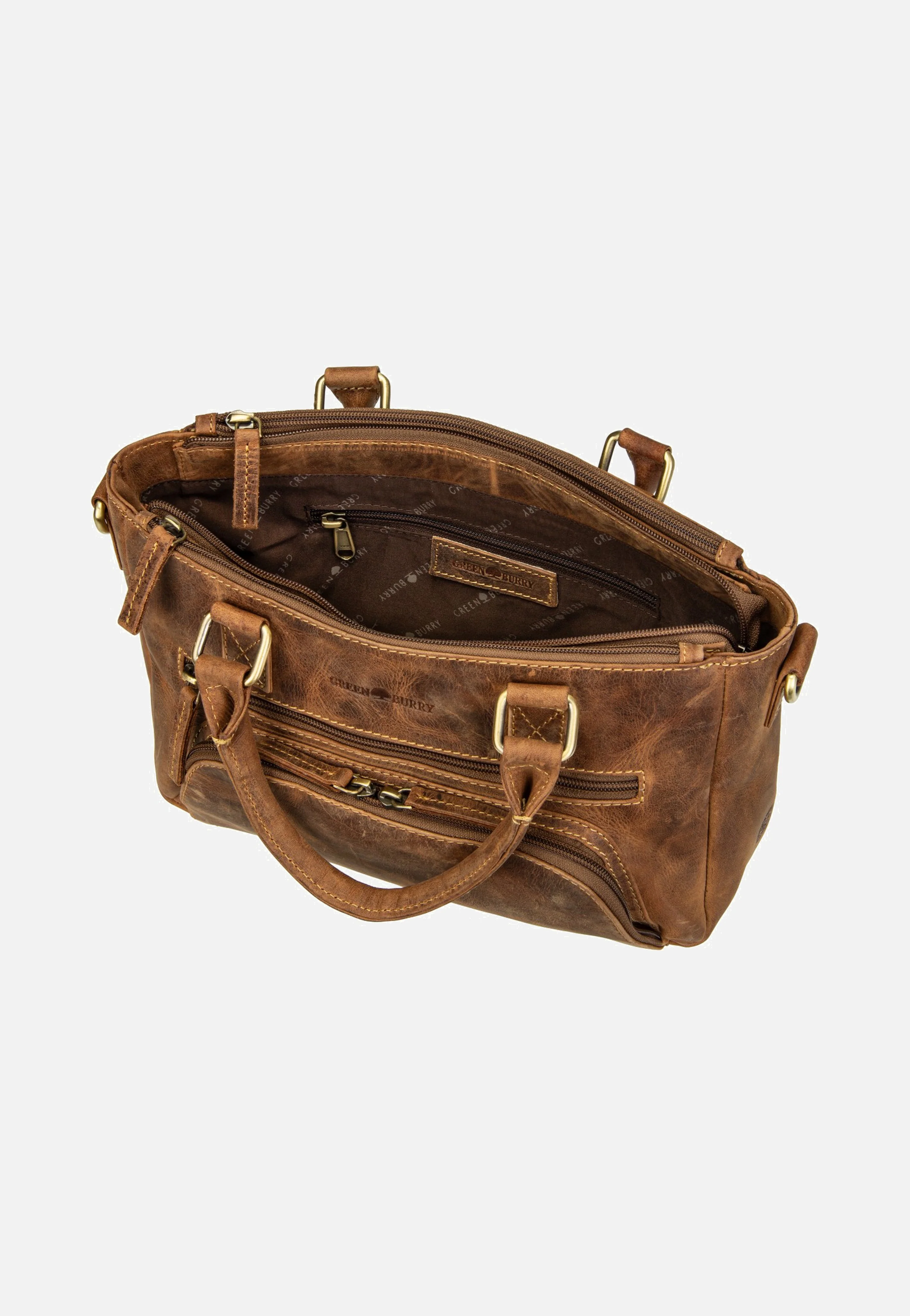 Vintage UmhÀngetasche 3Zips Sattelbraun - Tote Bag - Image 5