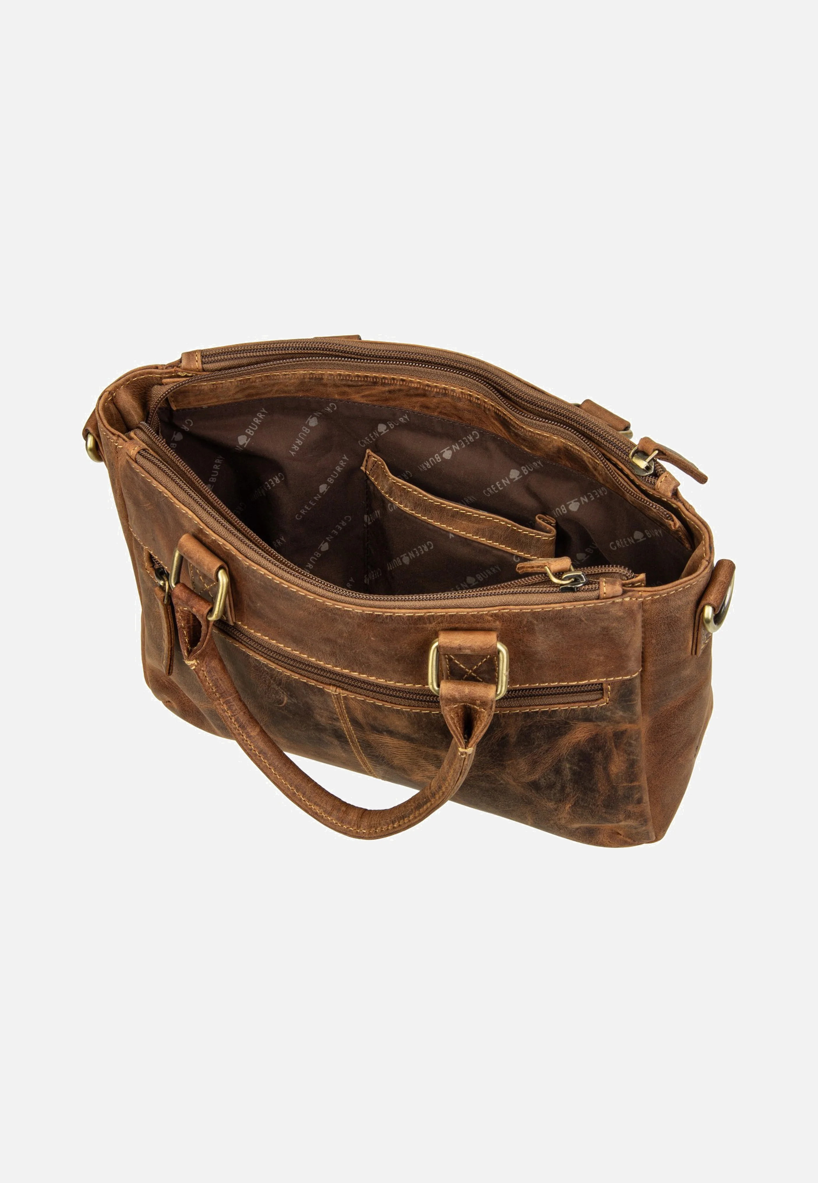 Vintage UmhÀngetasche 3Zips Sattelbraun - Tote Bag - Image 6