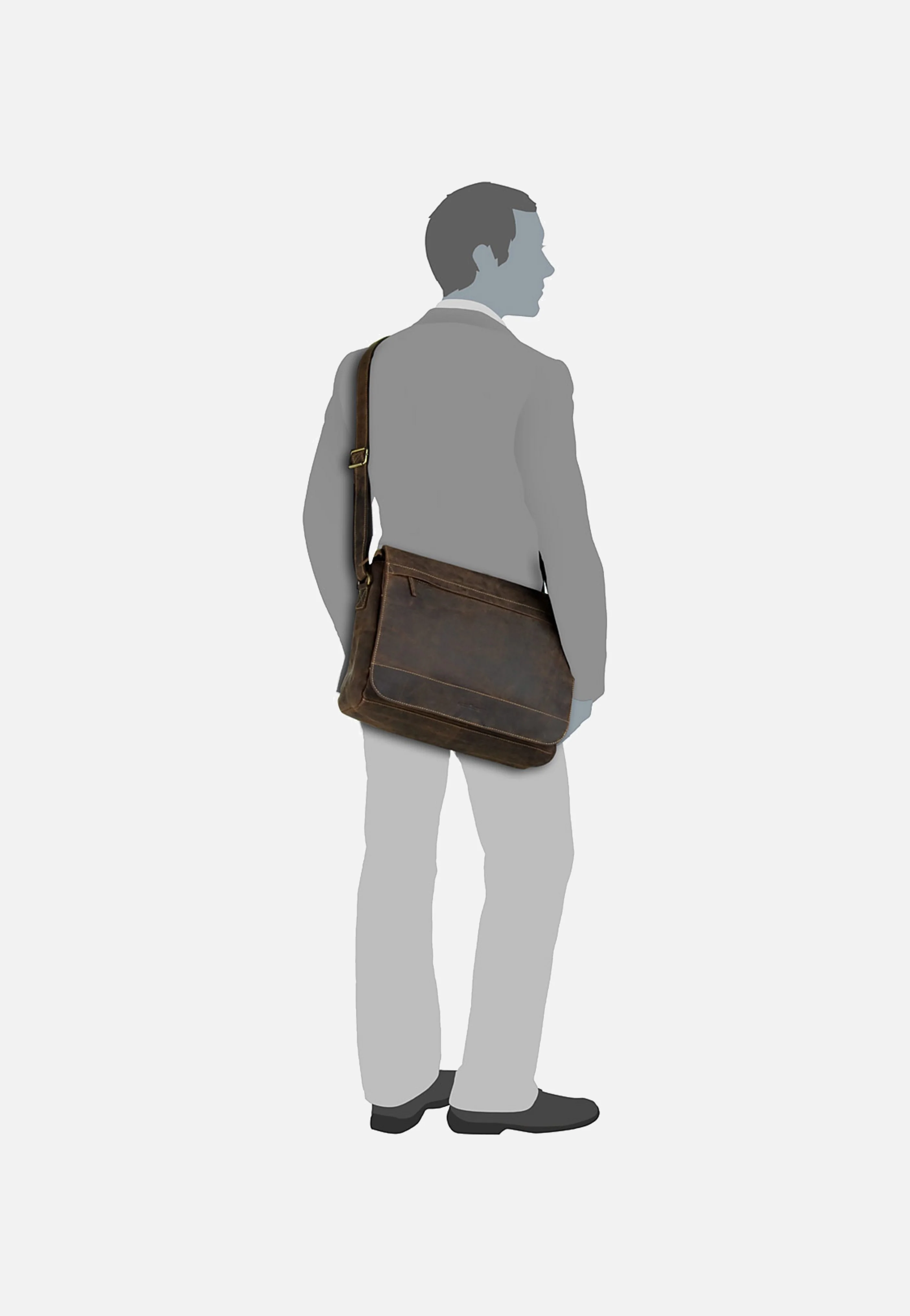 Vintage XXL Tasche Sattelbraun - Messenger Bag - Image 8