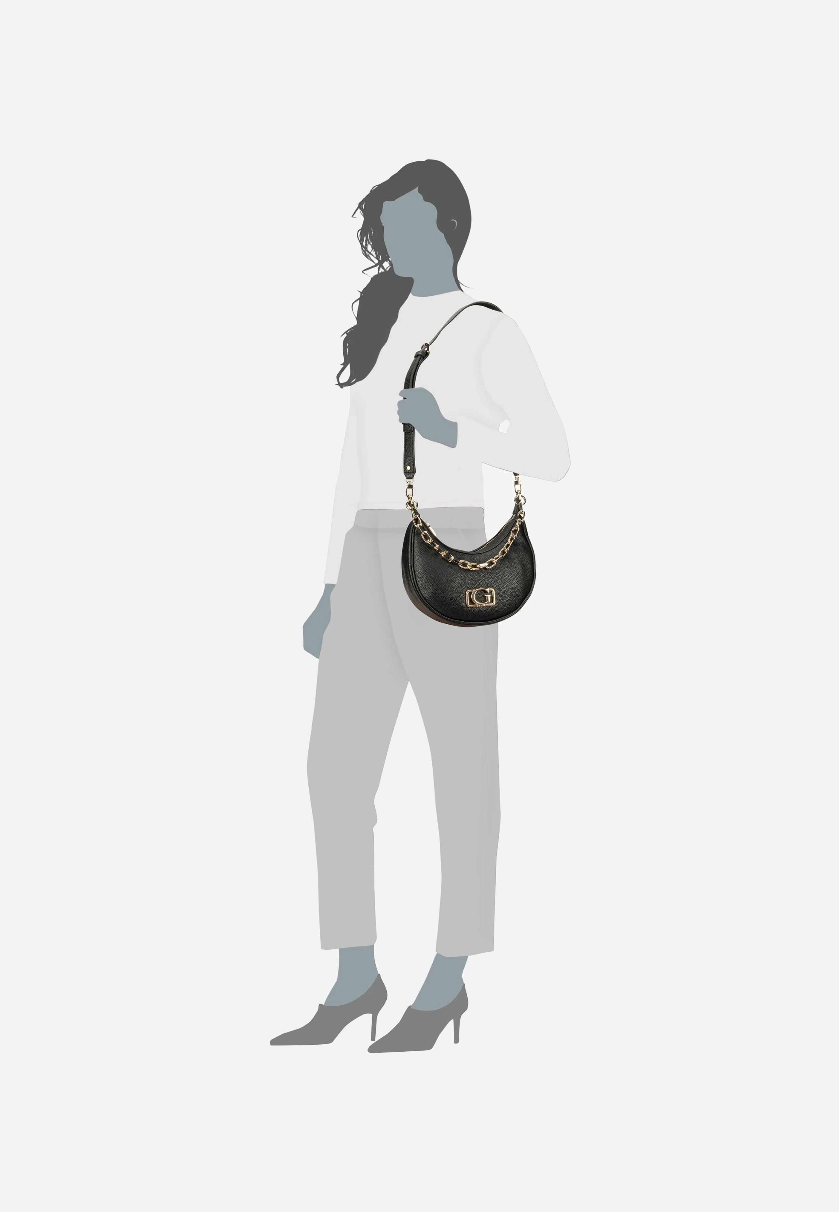 Circe Hobo Shoulder 42010 Black - Umhängetasche - Image 6