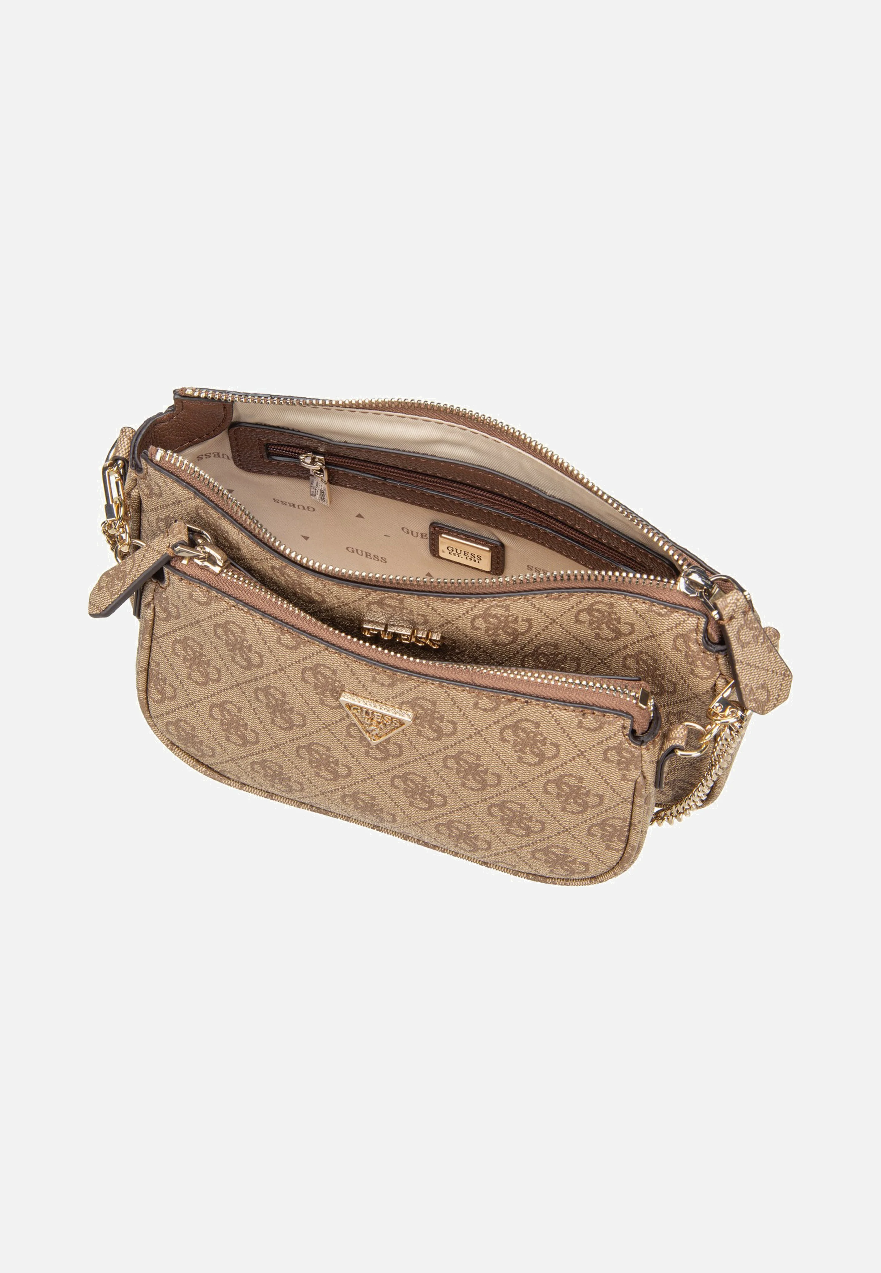 Noelle II Double Pouch CB 72710 Logo Latte/Brown - Crossbody Bag - Image 6