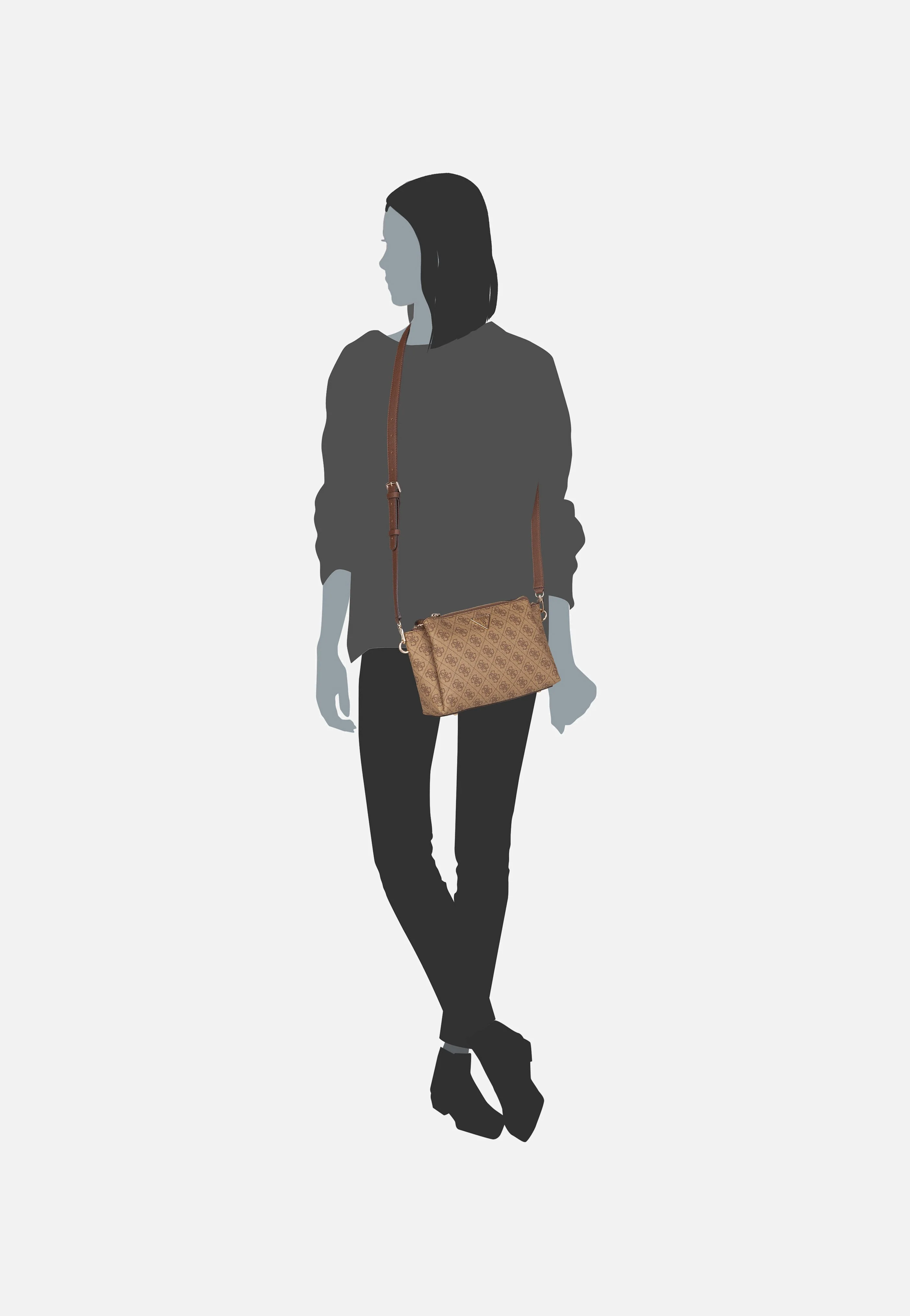 Noelle II Tri Comp CB 72120 Logo Latte/Brown - Crossbody Bag - Image 7