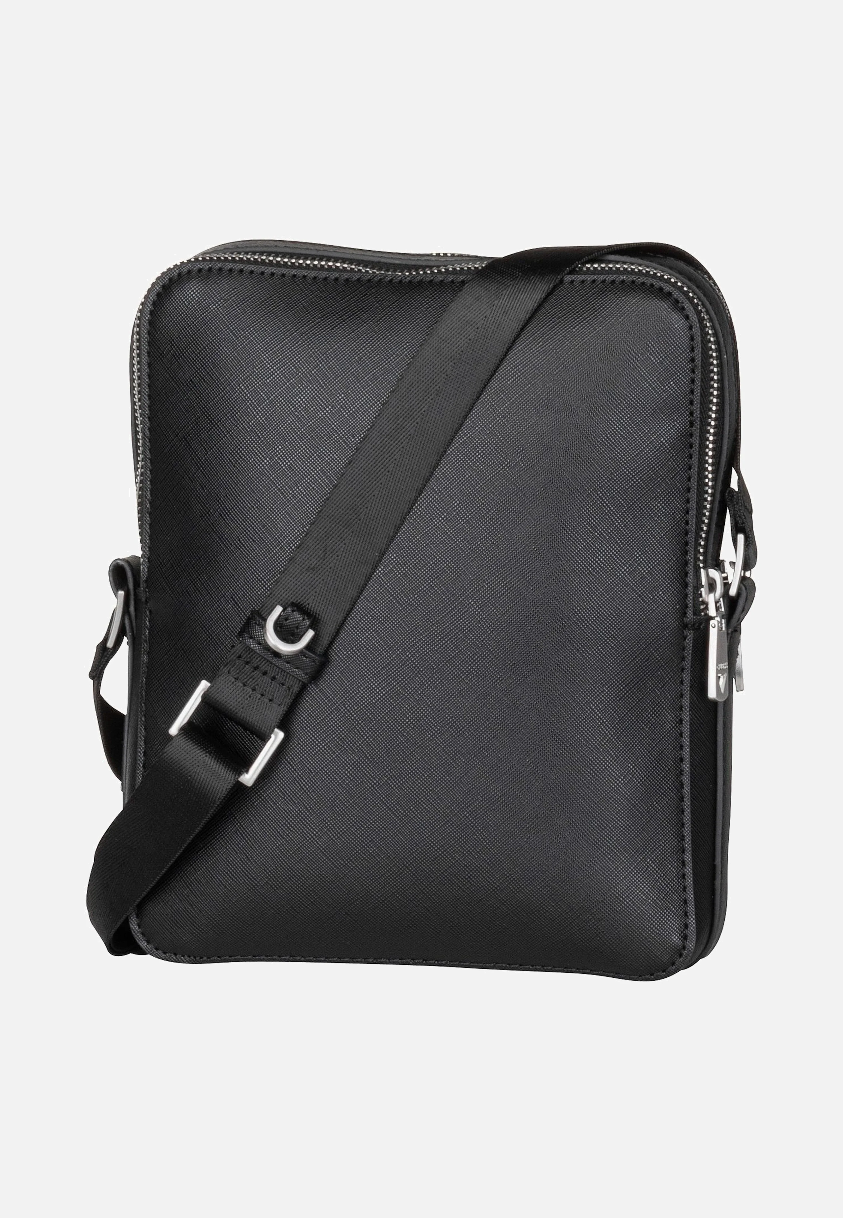 Torino Saffiano Eco Double Zip Black - Crossbody Bag - Image 2