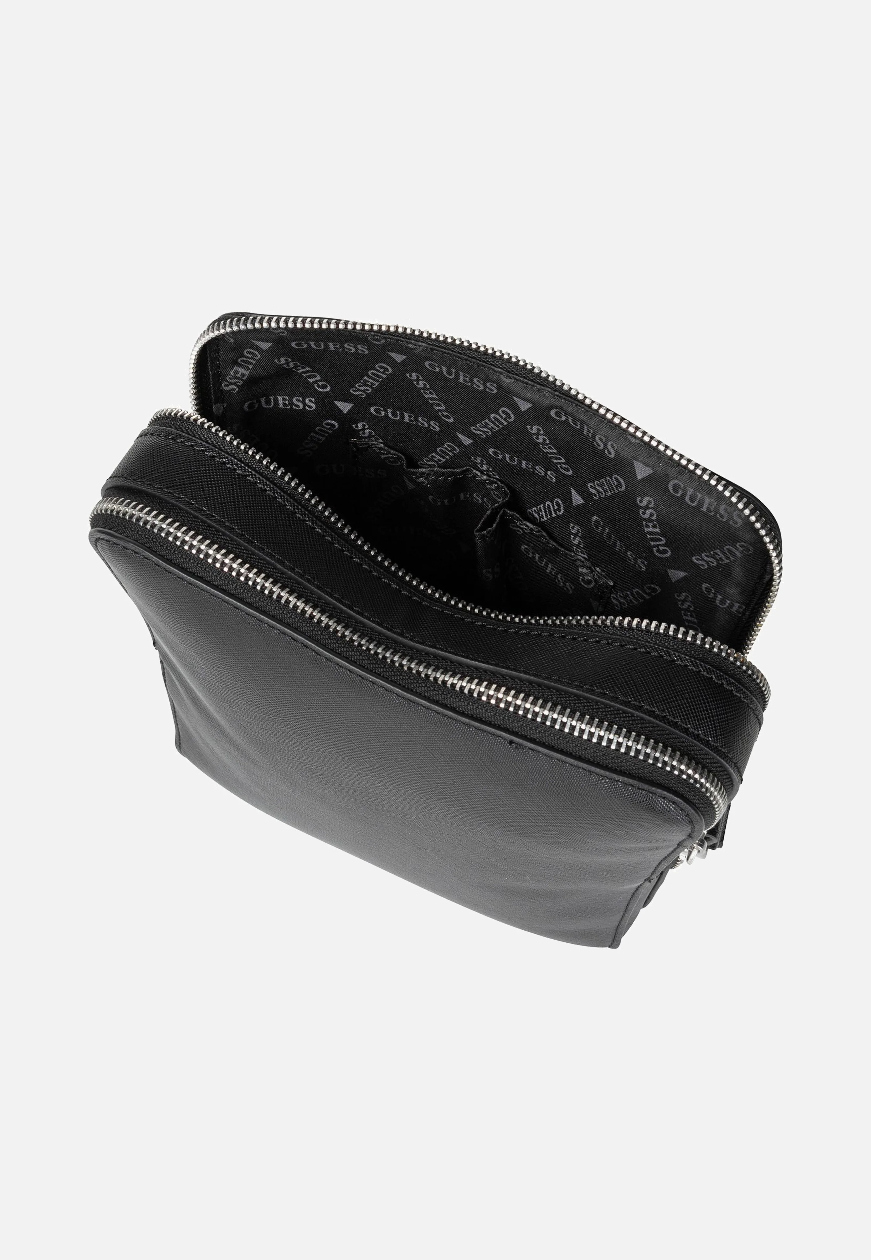 Torino Saffiano Eco Double Zip Black - Crossbody Bag - Image 3