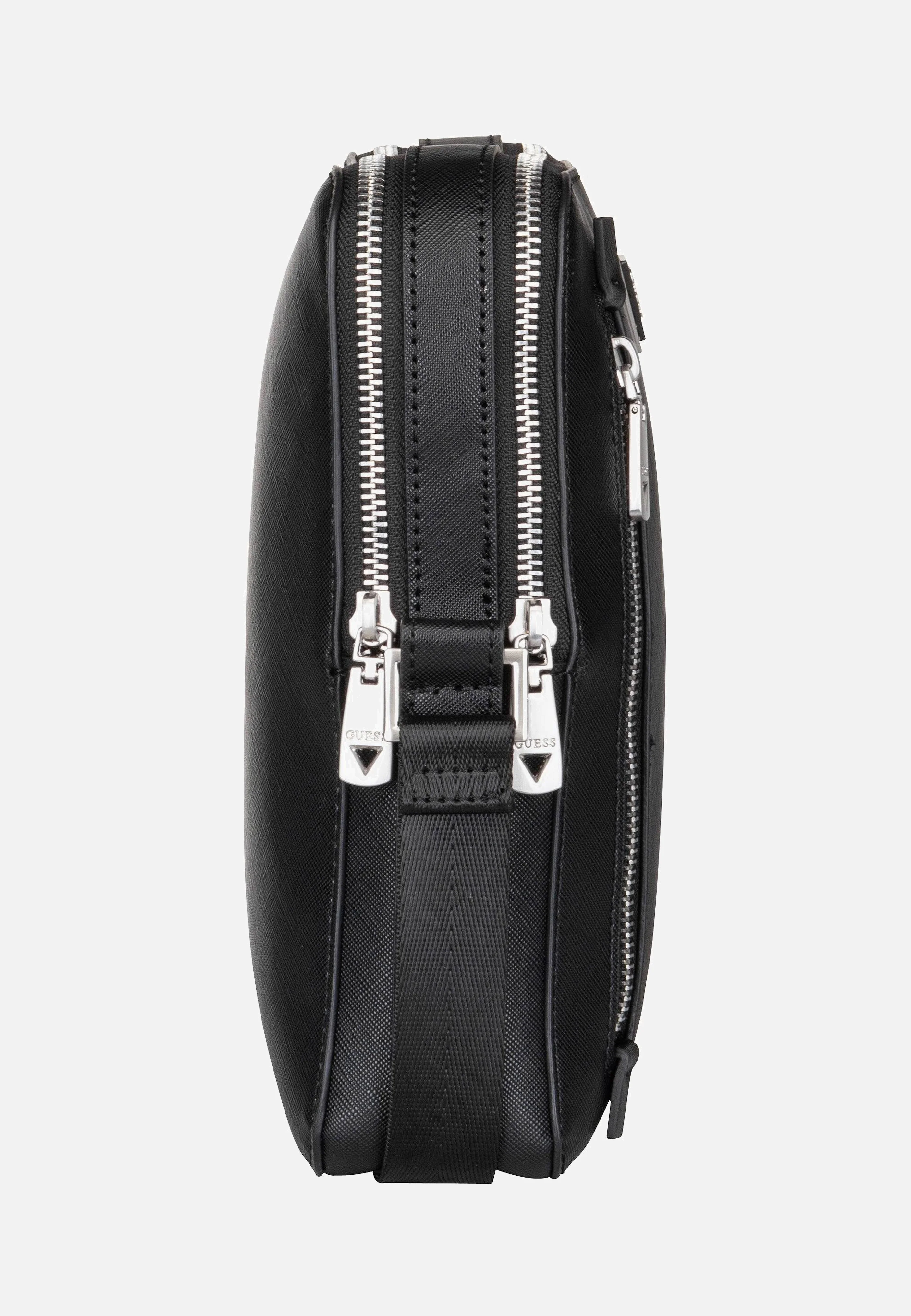 Torino Saffiano Eco Double Zip Black - Crossbody Bag - Image 5