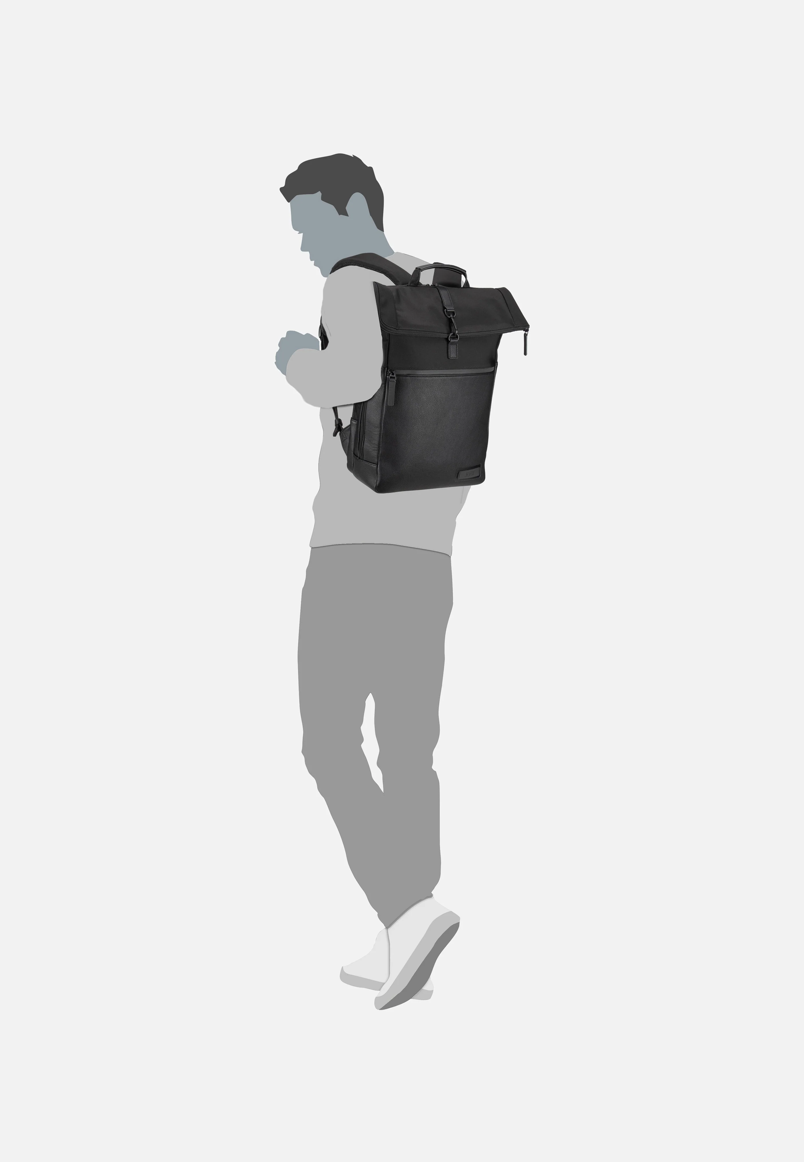Riga Courier Black - Rolltop Rucksack - Image 9