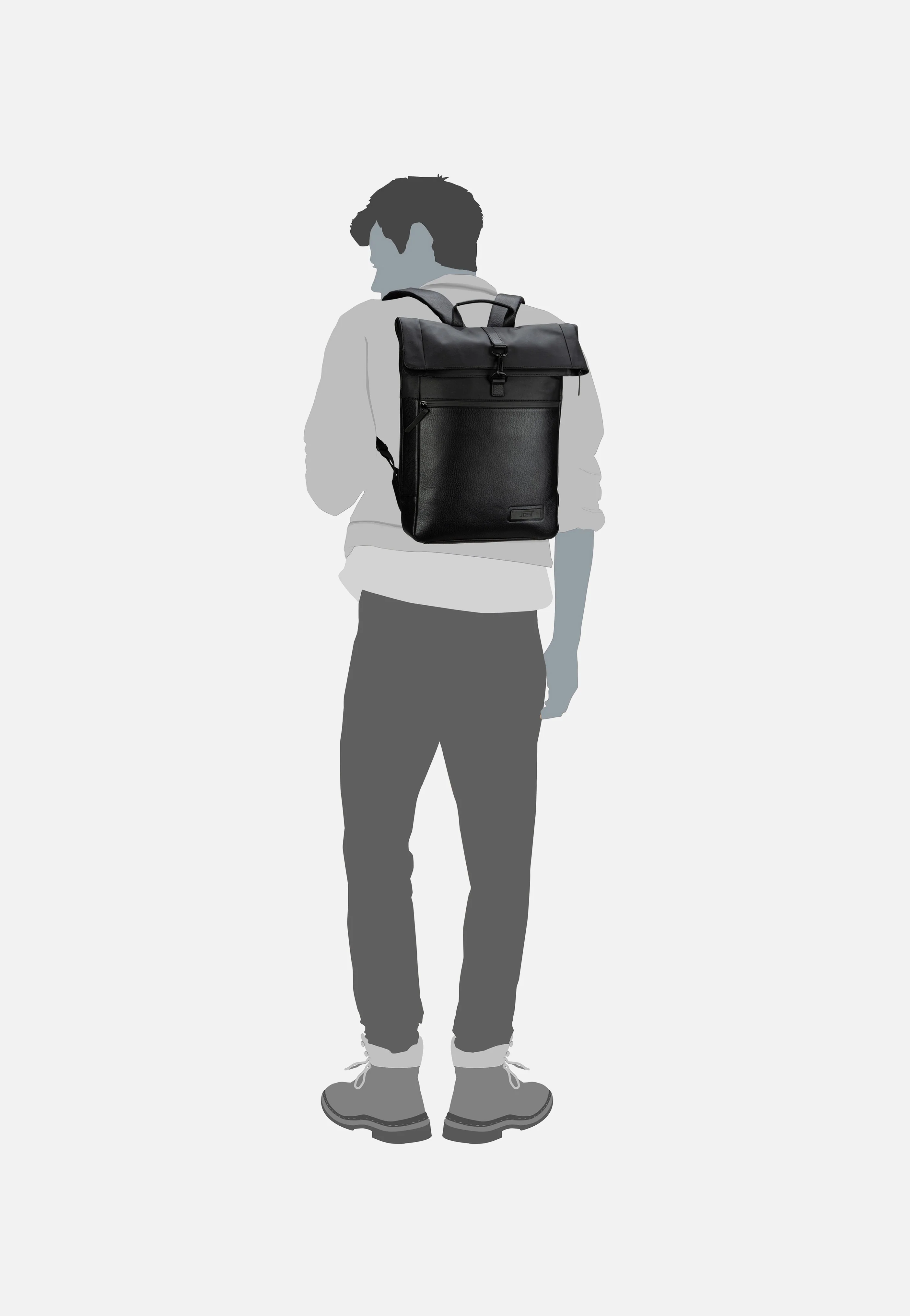Stockholm Courier Black - Rolltop Rucksack - Image 8