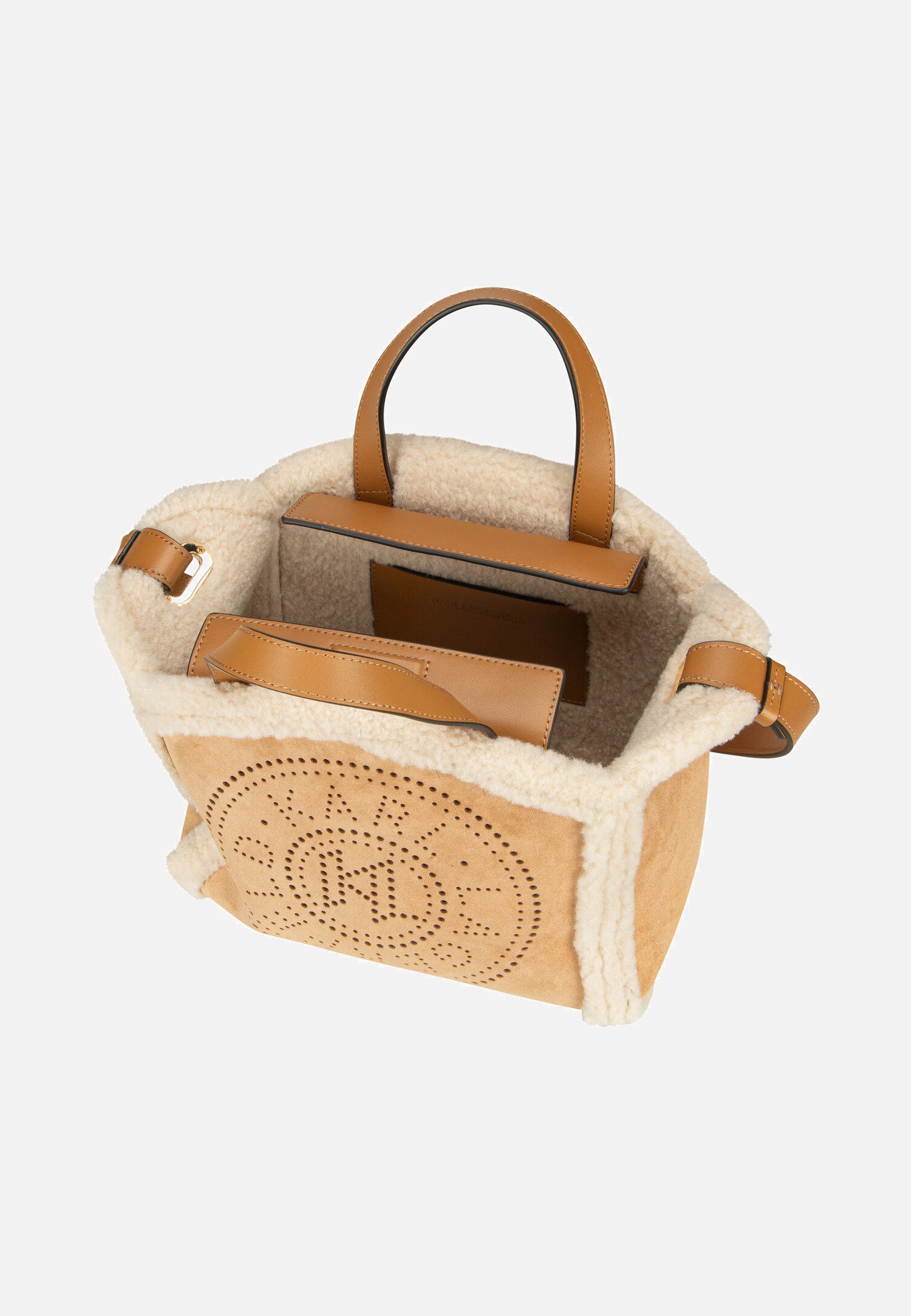 K/ circle SM Tote Shearling Caramel - Crossbody Bag - Image 3