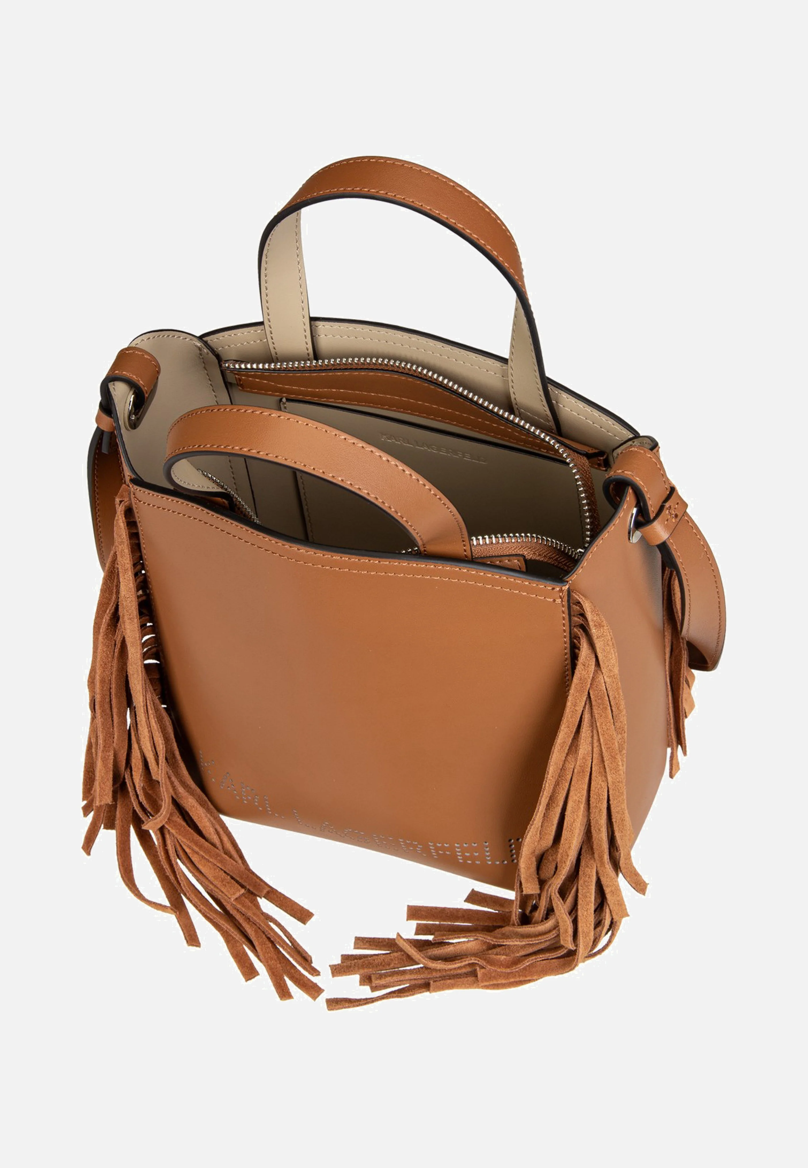 K/Circle SM Zip Tote Fringes Dark Tan - Tote Bag - Image 5