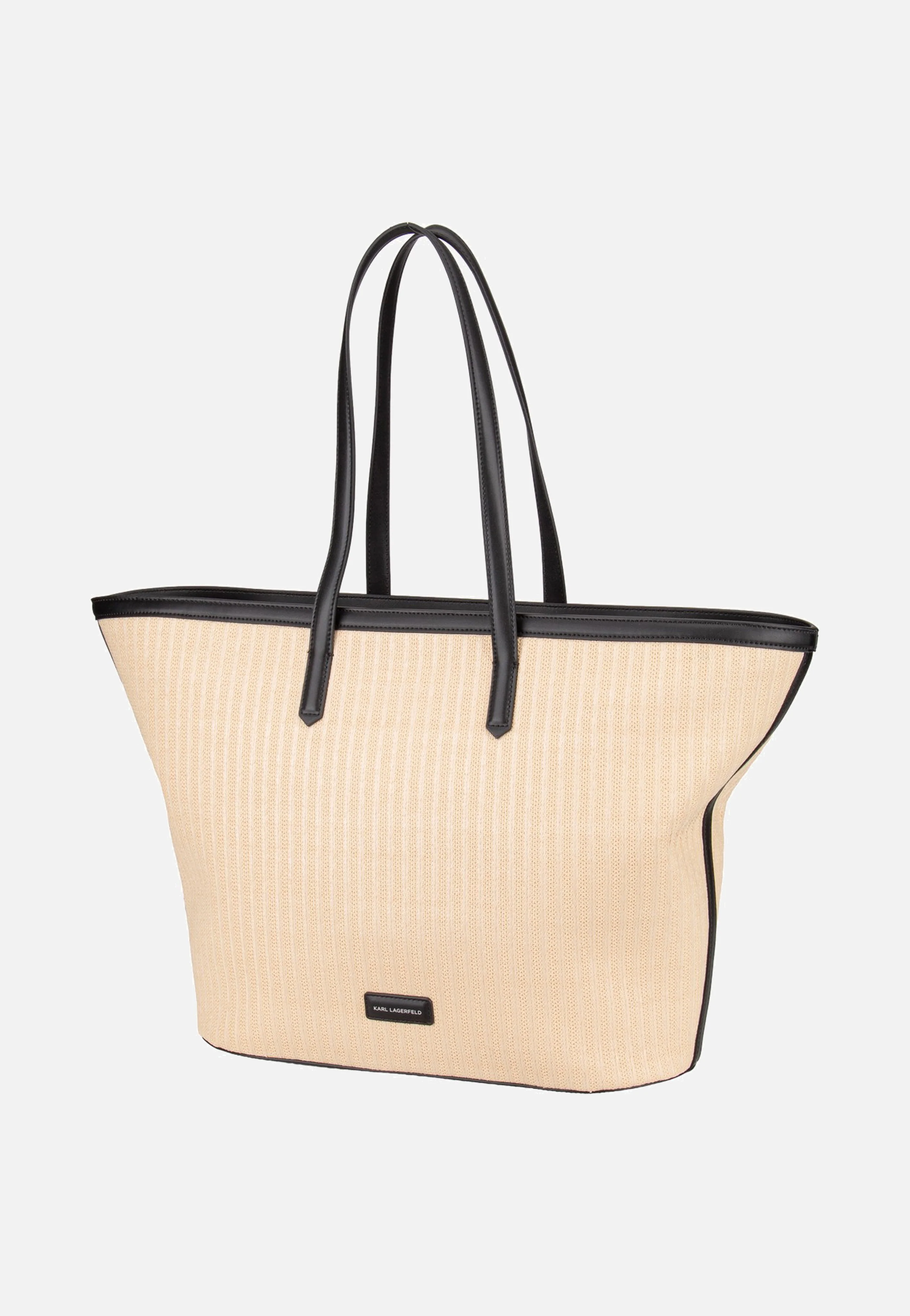 K/Signature Raffia MD Tote Natural/Black - Shopper - Image 3