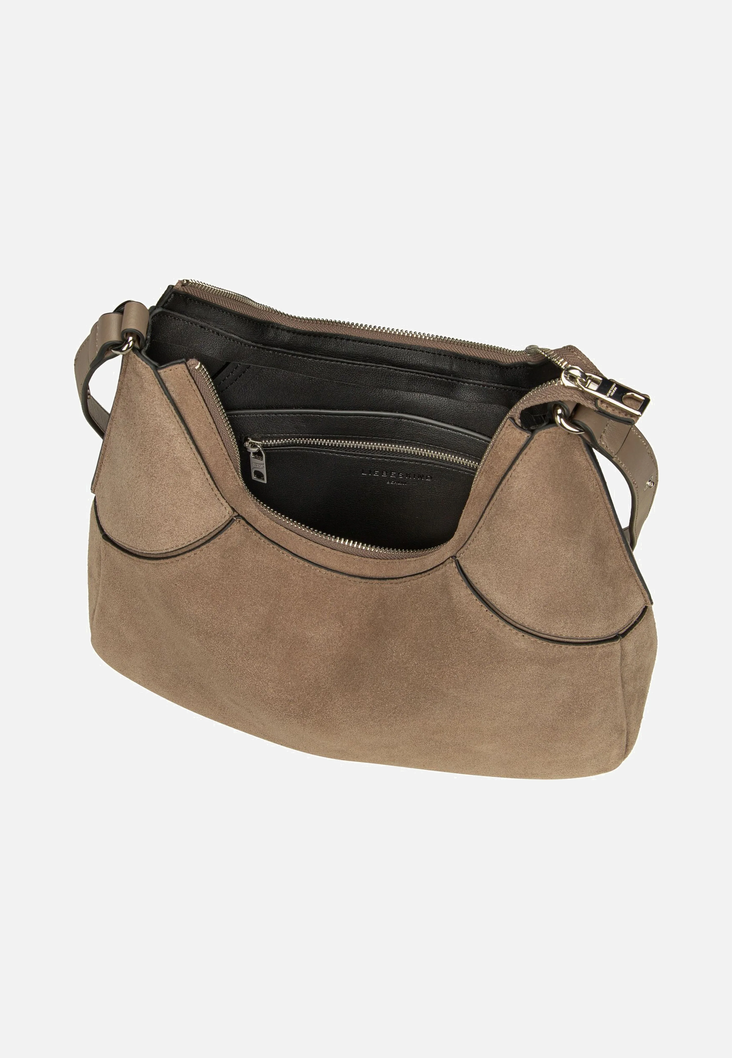 Lilly S Suede Neutral Gray - Hobo Bag - Image 3