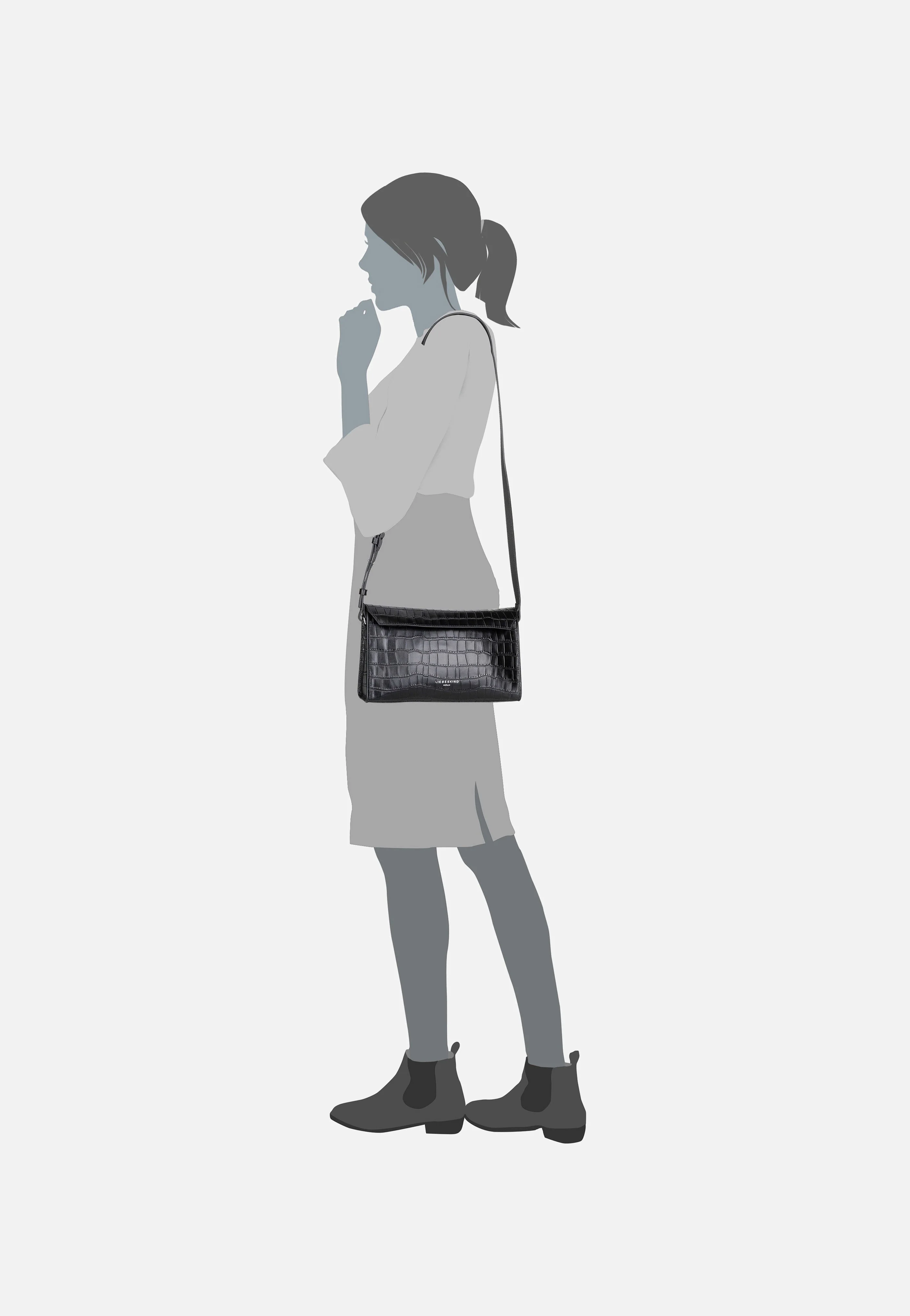 Lora New Croco 2158355 Black - Crossbody Bag - Image 5