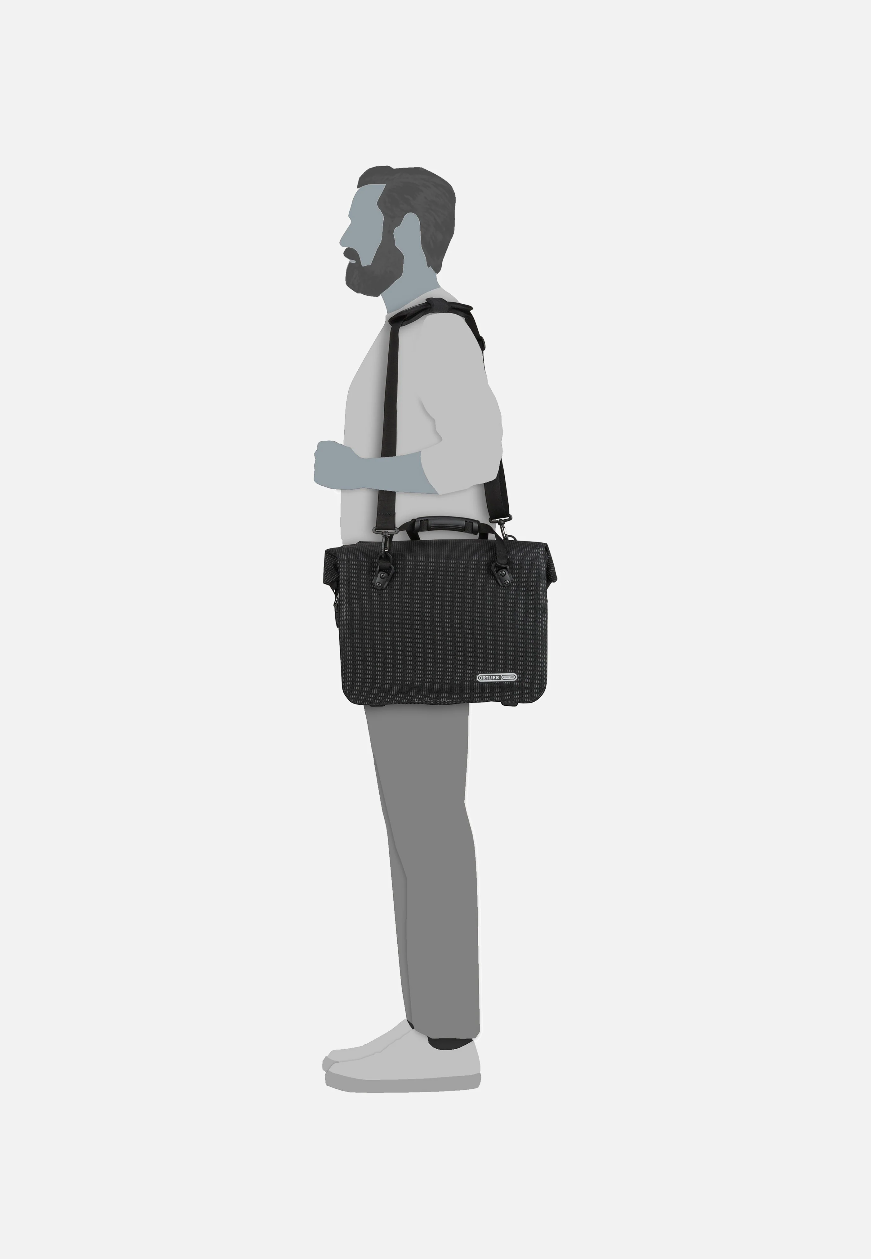 Office-Bag High Visibility QL2.1 Schwarz Reflex - Fahrradtasche - Image 11