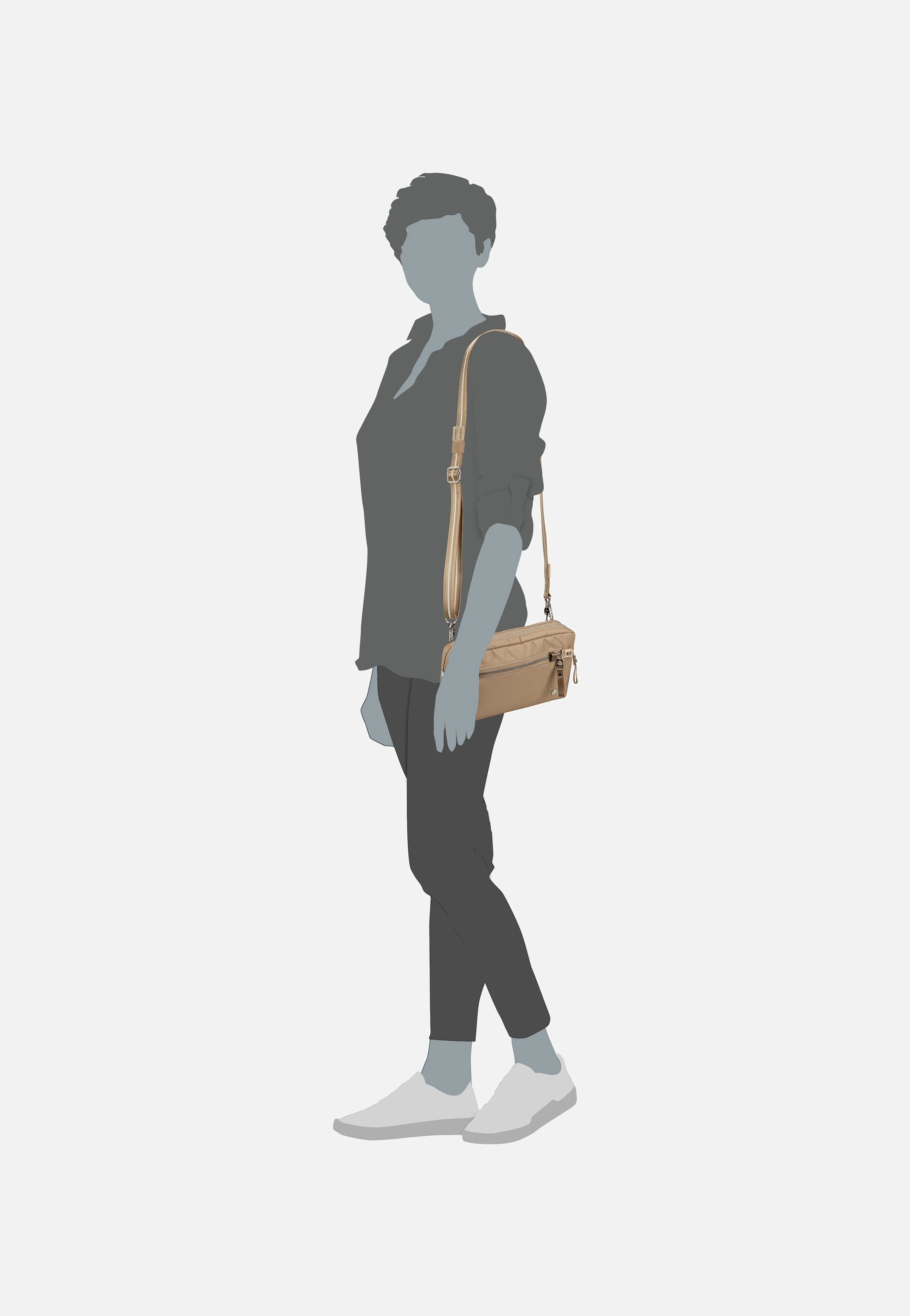 W 3-in1 sling Taupe - Crossbody Bag - Image 8