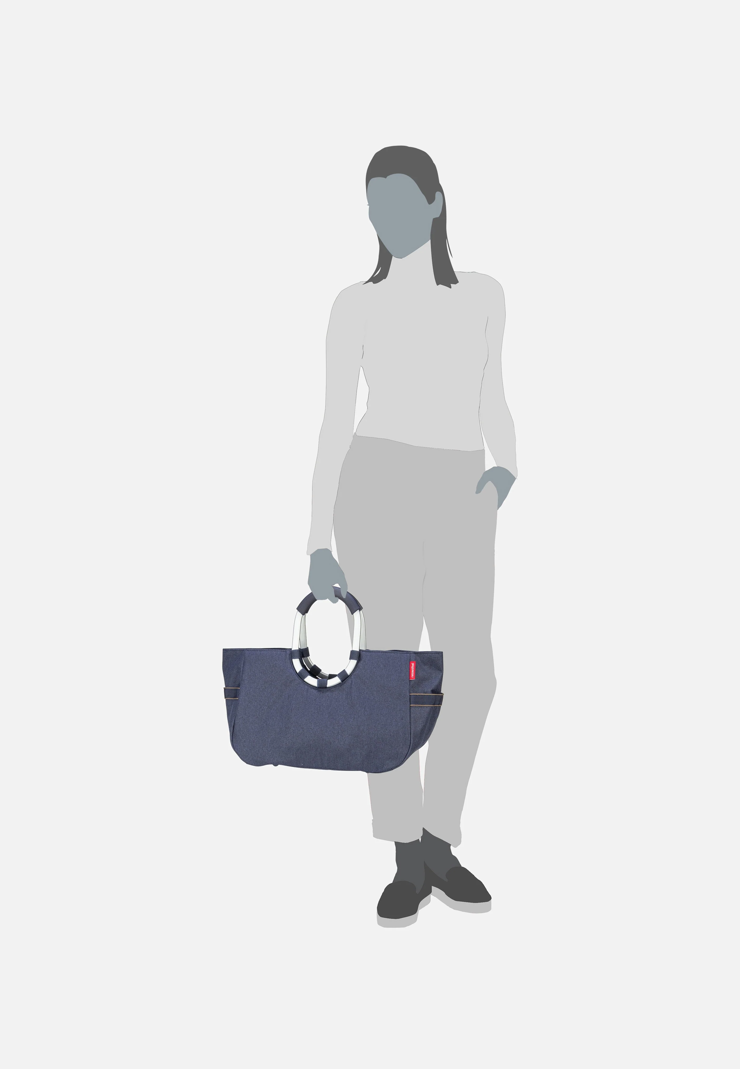 loopshopper M Herringbone Dark Blue - Einkaufskorb - Image 7