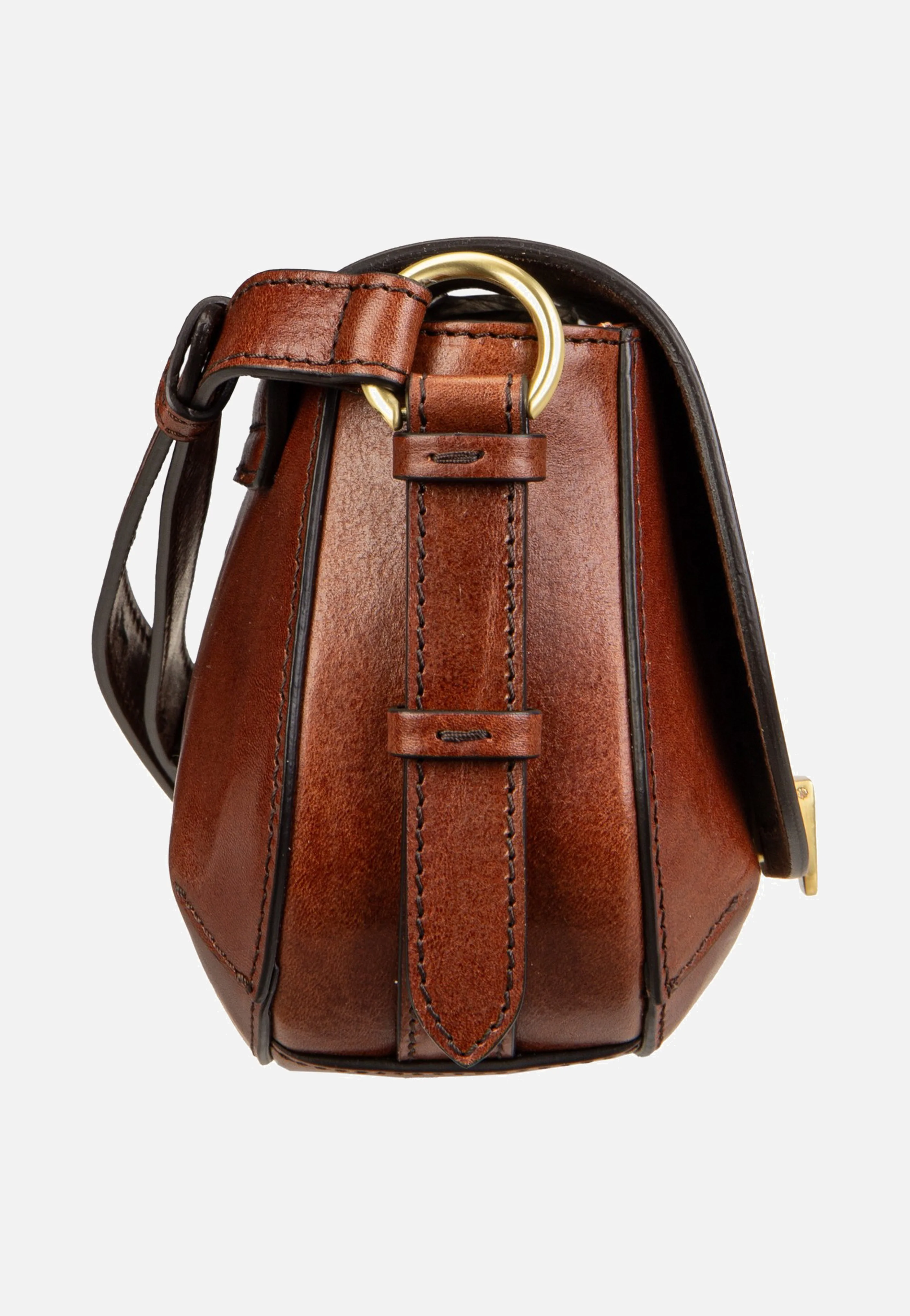 Federica Crossbody Marrone/Oro - Saddle Bag - Image 4