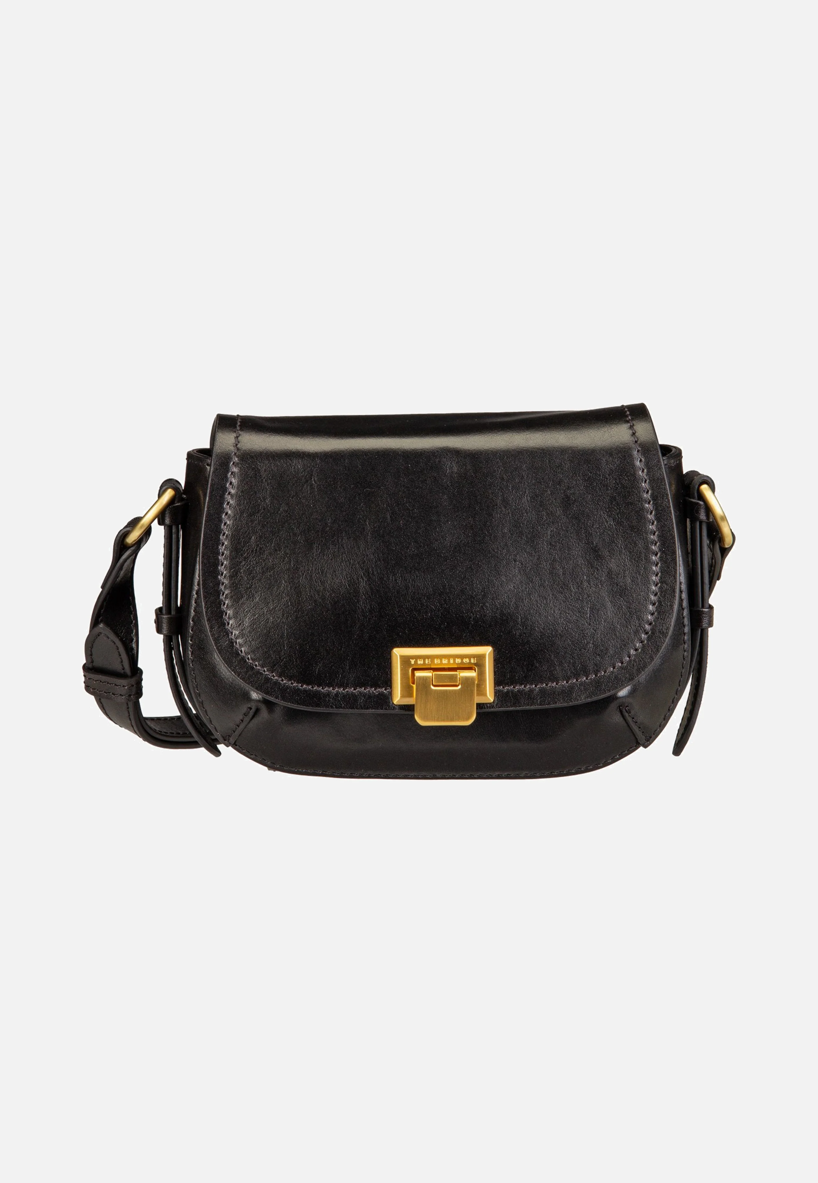 Federica Crossbody Nero/Oro - Saddle Bag - Image 2